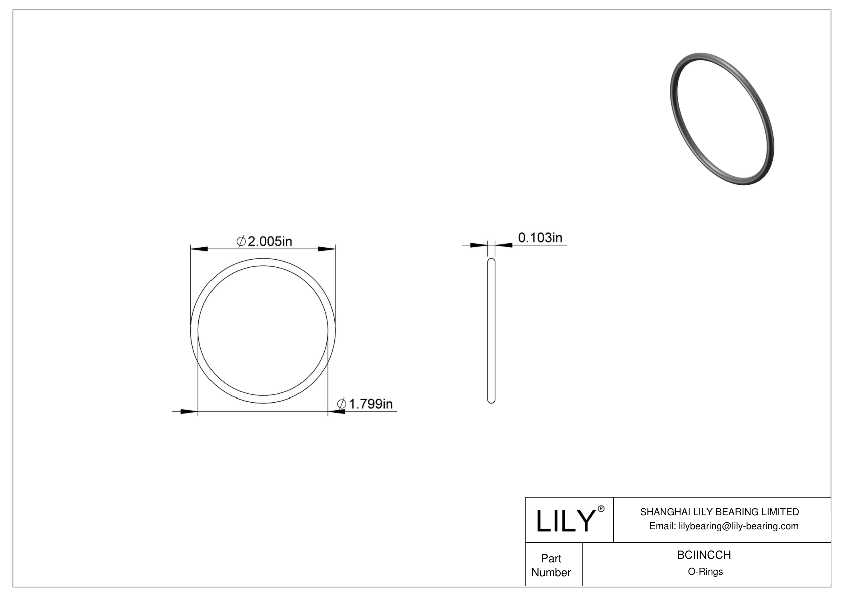 BCIINCCH 圆形耐化学性 O 形圈 cad drawing