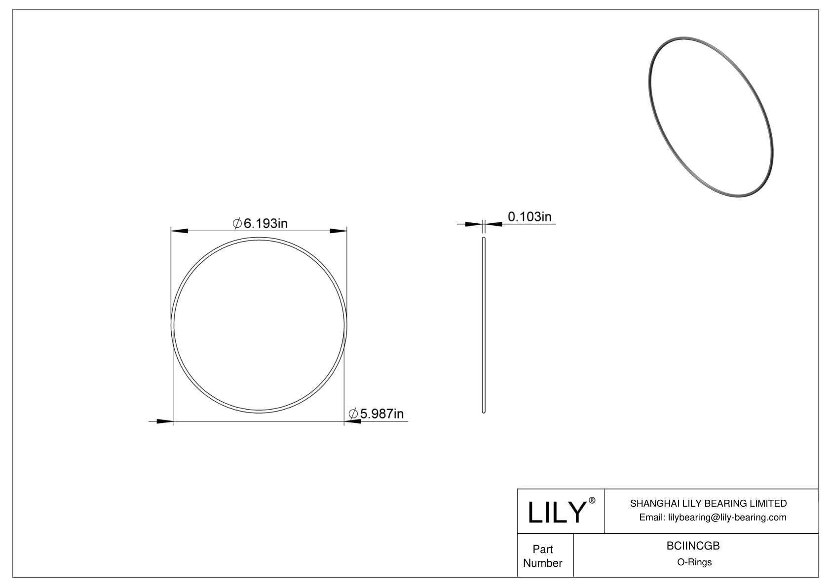 BCIINCGB 圆形耐化学性 O 形圈 cad drawing