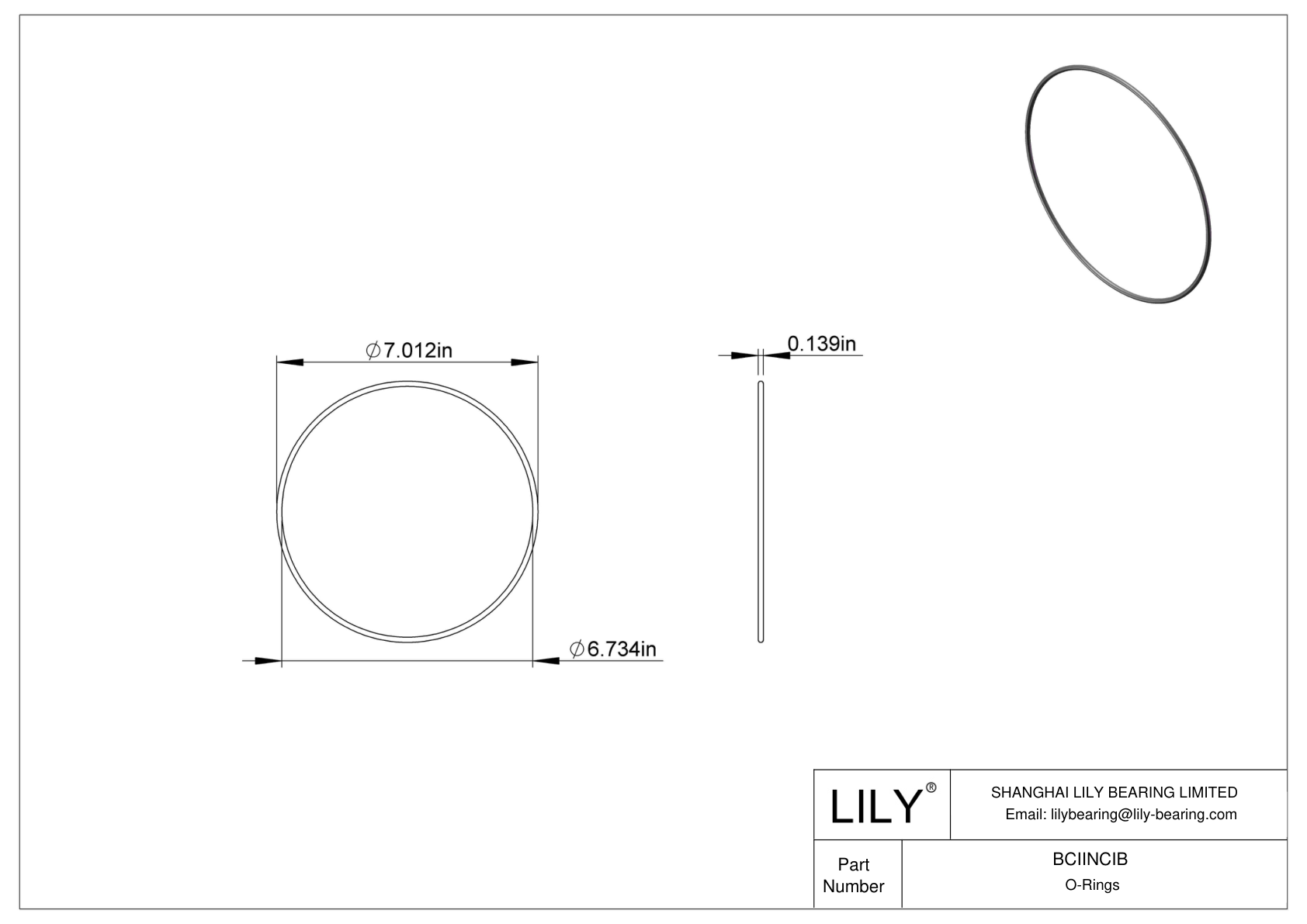 BCIINCIB 圆形耐化学性 O 形圈 cad drawing