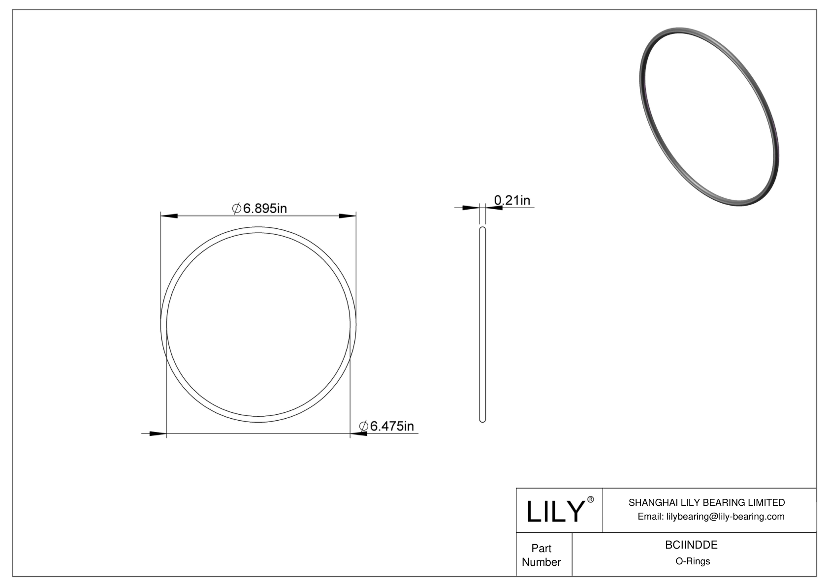 BCIINDDE 圆形耐化学性 O 形圈 cad drawing