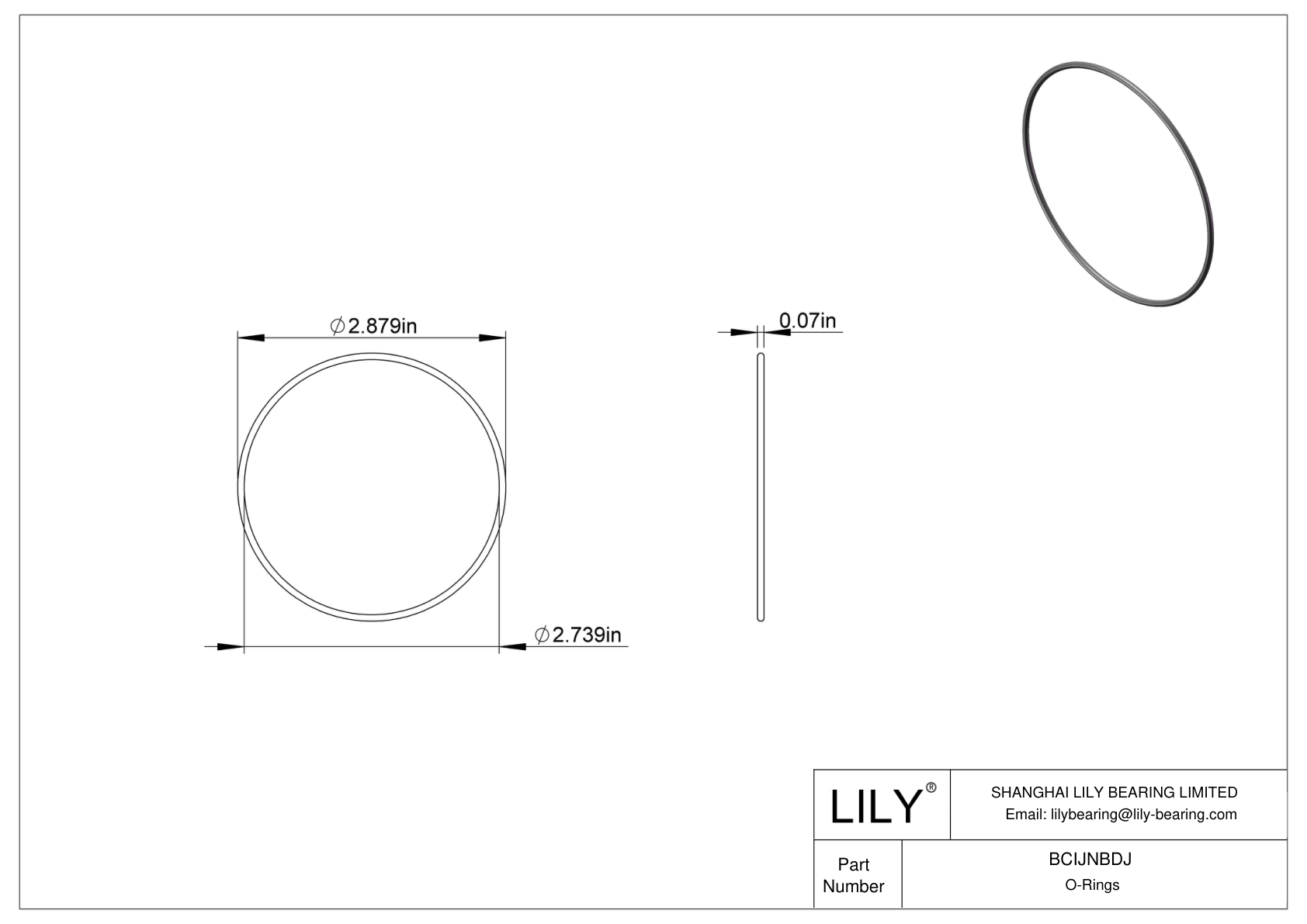 BCIJNBDJ Water And Steam Resistant O-Rings cad drawing