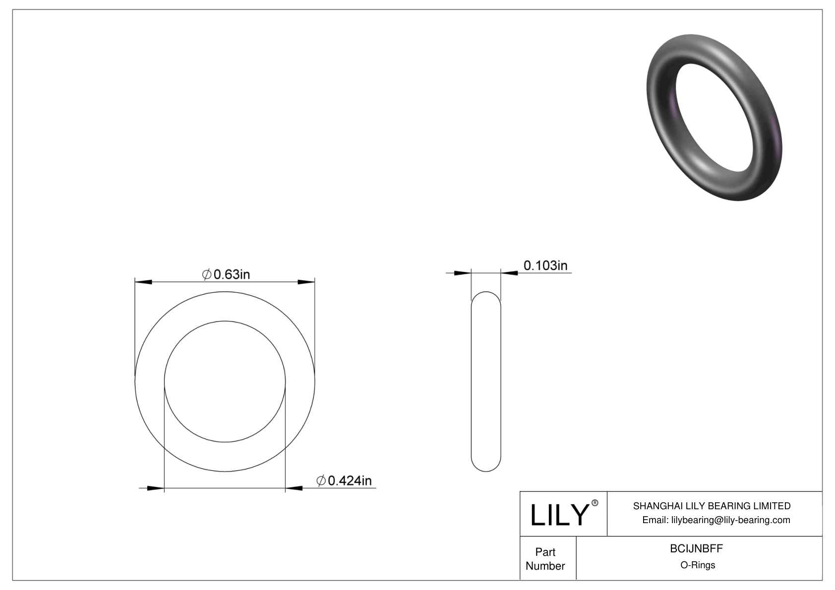 BCIJNBFF Water And Steam Resistant O-Rings cad drawing