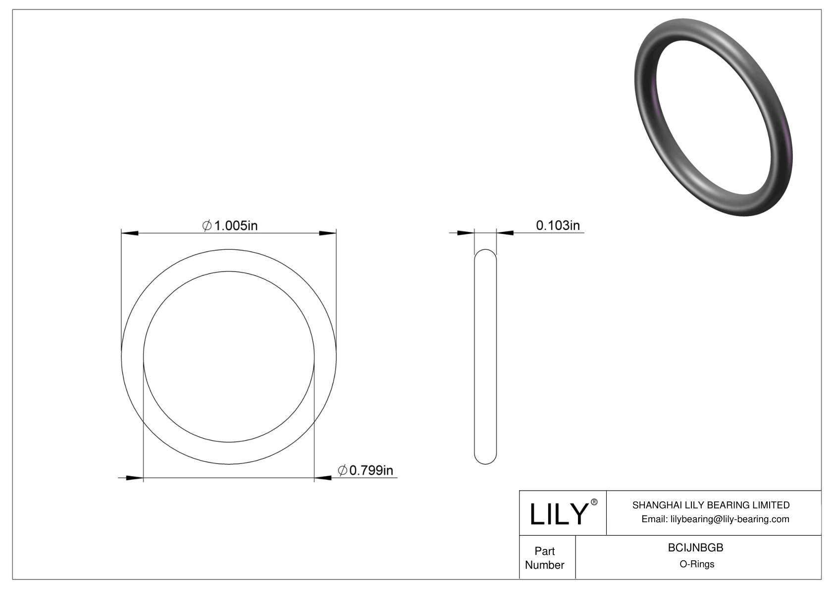 BCIJNBGB Water And Steam Resistant O-Rings cad drawing
