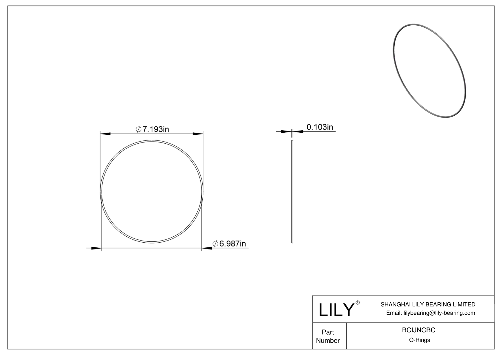 BCIJNCBC Water And Steam Resistant O-Rings cad drawing