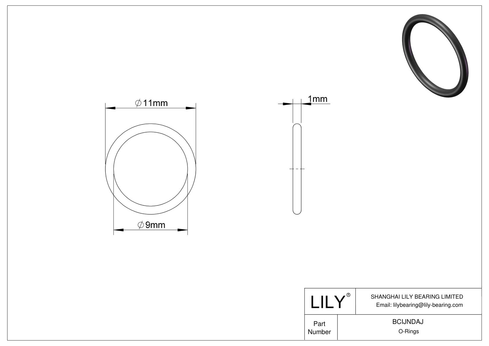 BCIJNDAJ Water And Steam Resistant O-Rings cad drawing