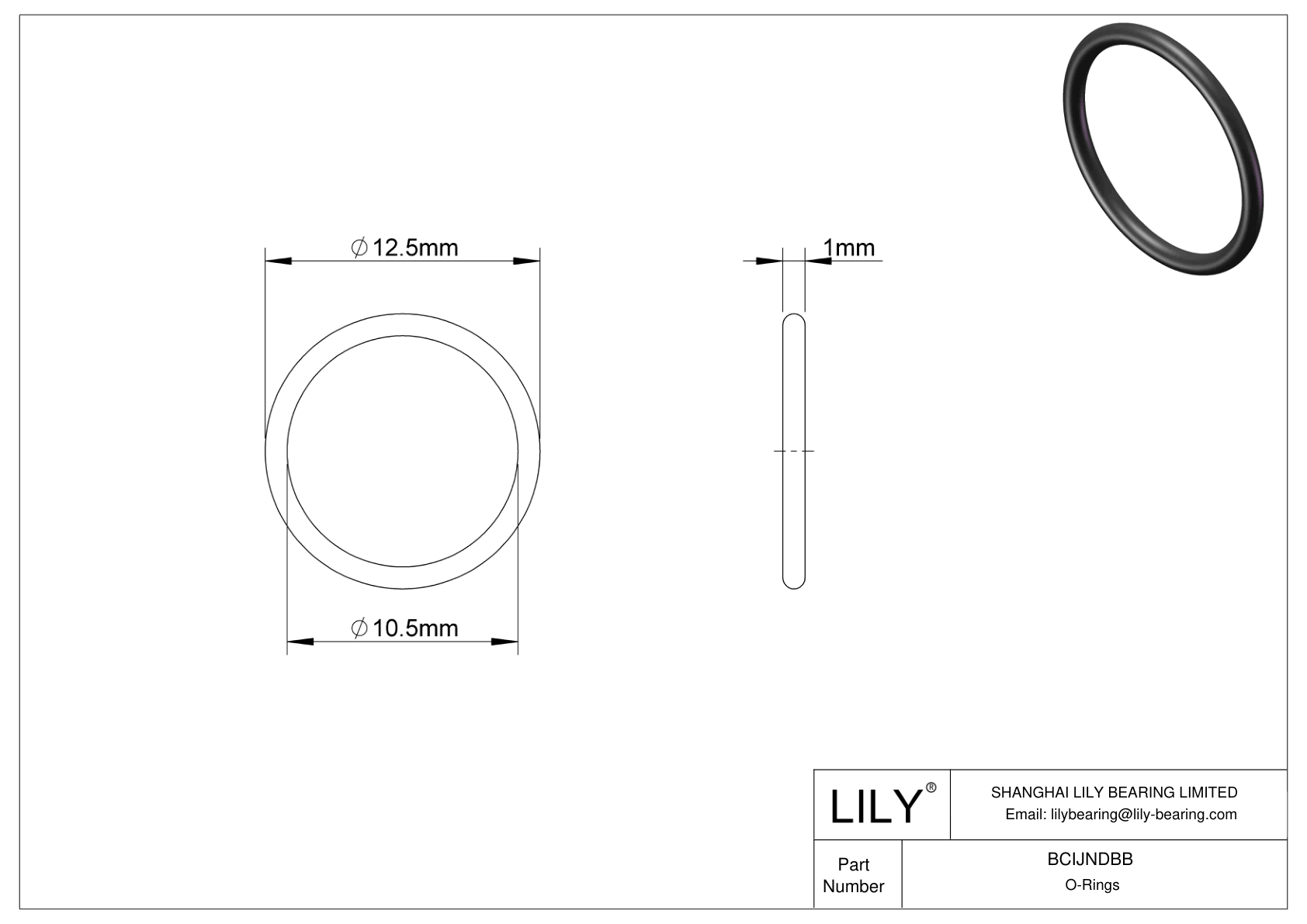 BCIJNDBB Water And Steam Resistant O-Rings cad drawing