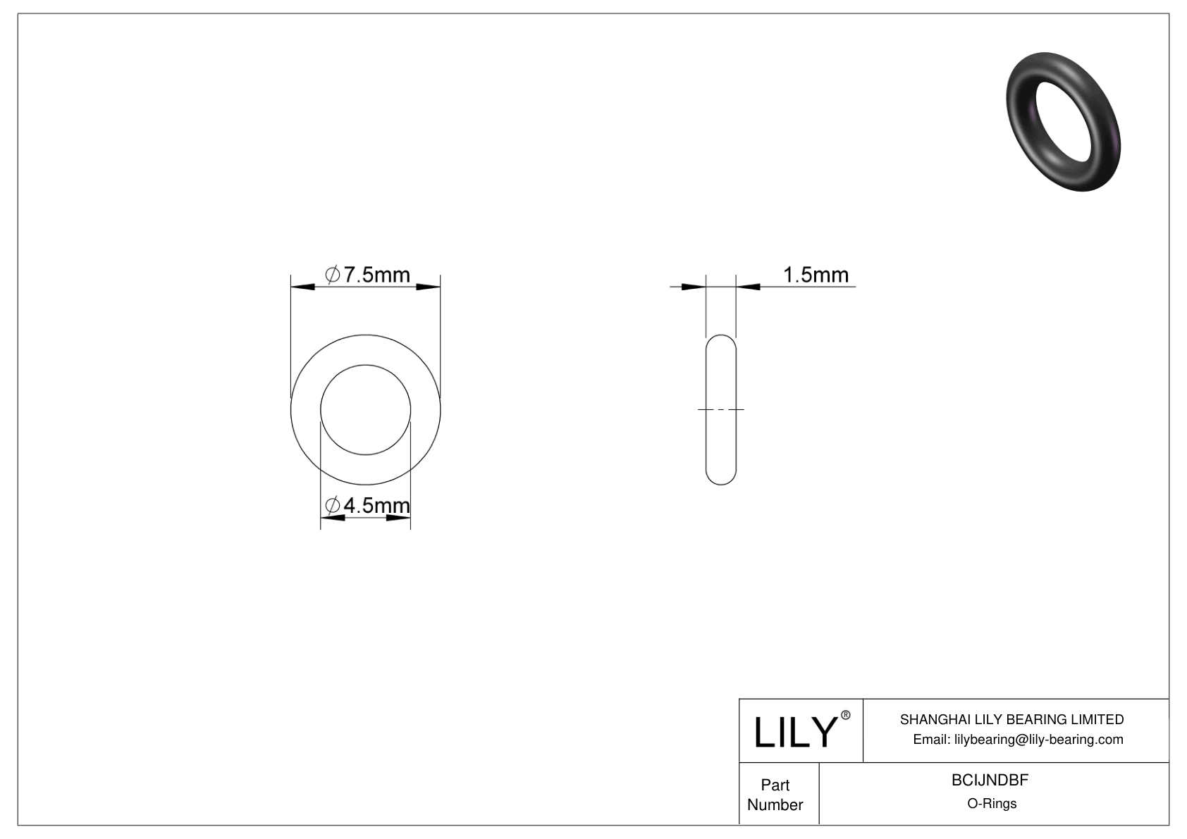 BCIJNDBF Water And Steam Resistant O-Rings cad drawing