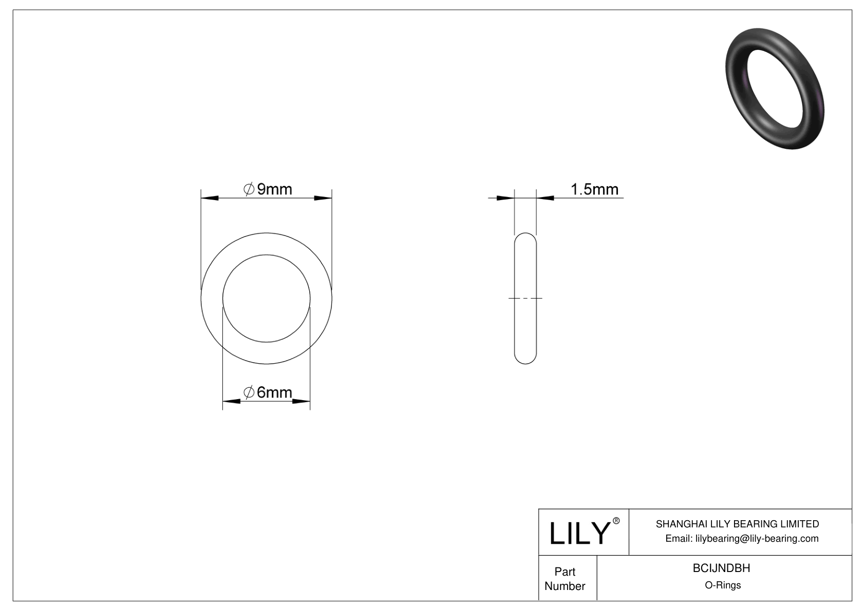 BCIJNDBH Water And Steam Resistant O-Rings cad drawing