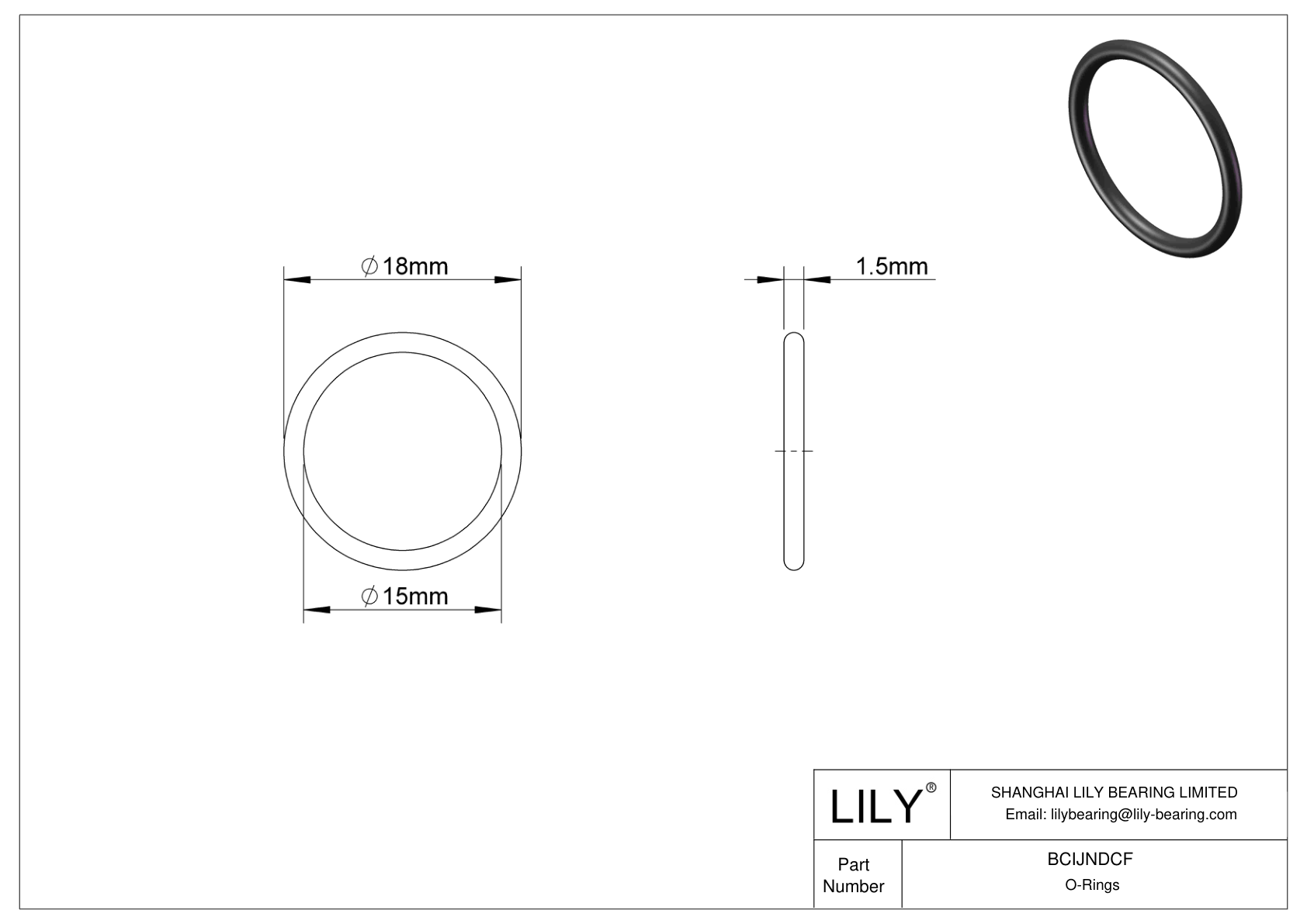 BCIJNDCF Water And Steam Resistant O-Rings cad drawing