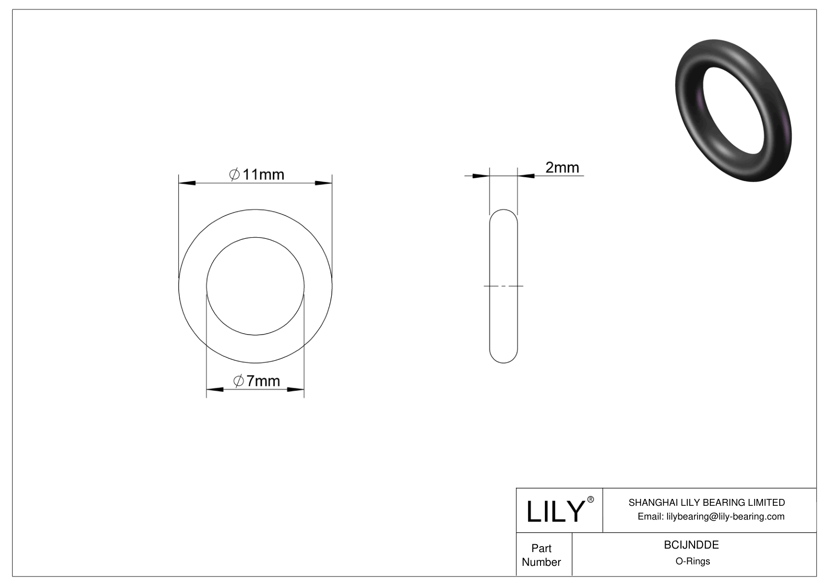 BCIJNDDE Water And Steam Resistant O-Rings cad drawing