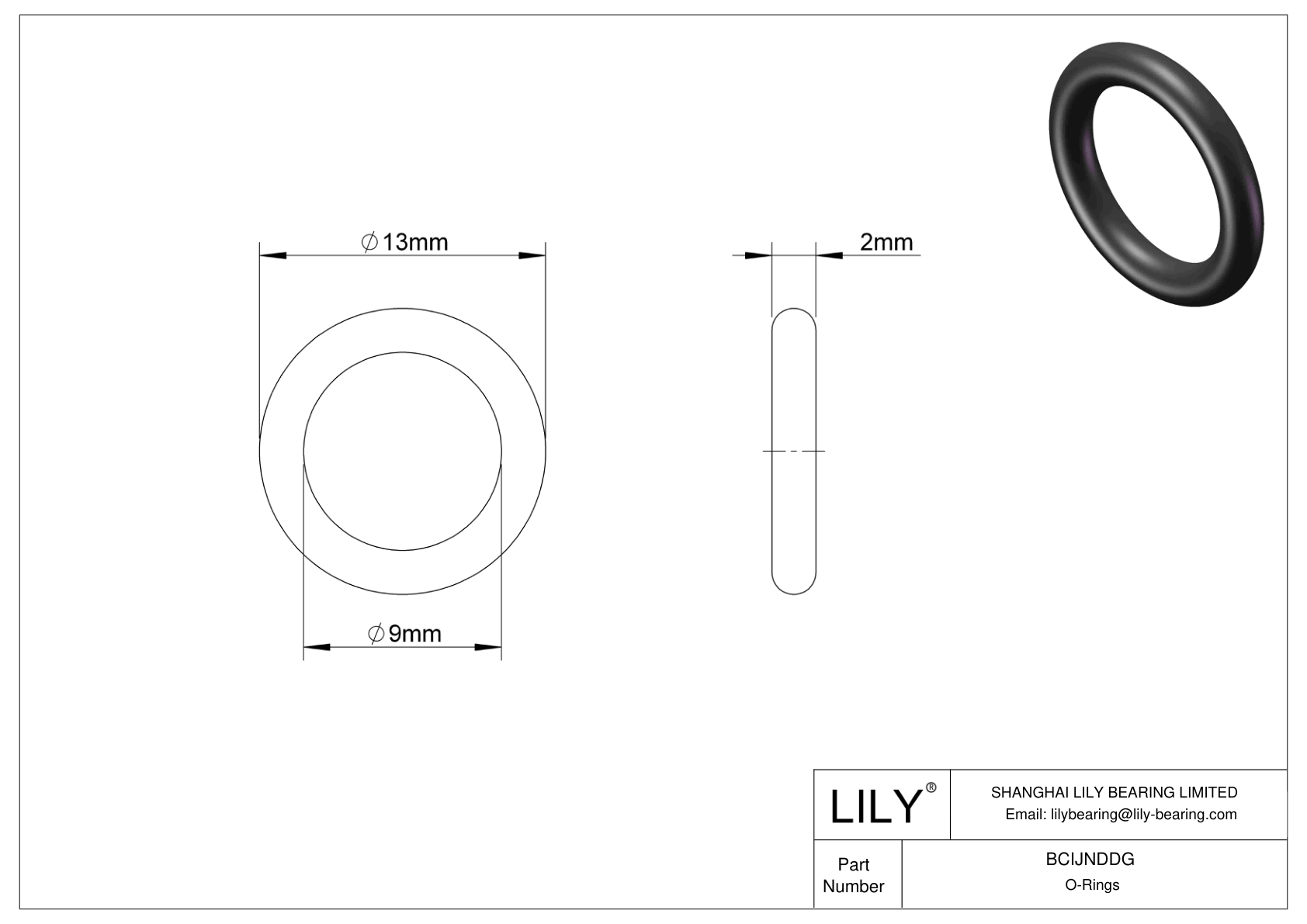 BCIJNDDG Water And Steam Resistant O-Rings cad drawing