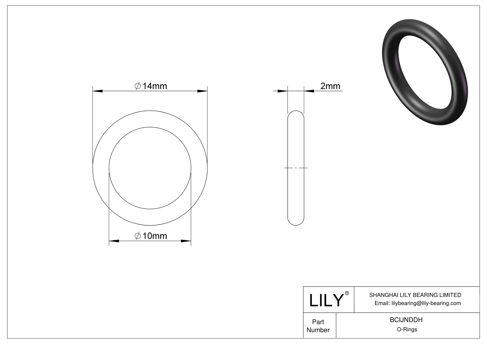 BCIJNDDH Water And Steam Resistant O-Rings cad drawing