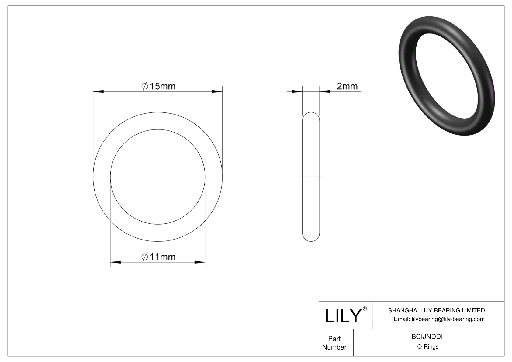 BCIJNDDI Water And Steam Resistant O-Rings cad drawing