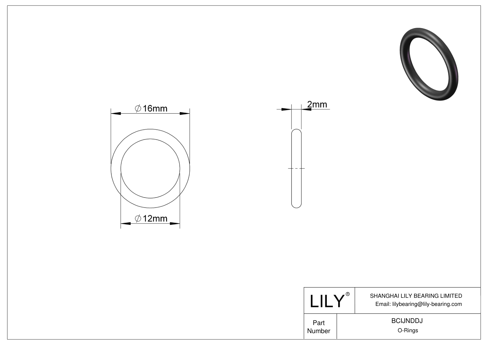 BCIJNDDJ Water And Steam Resistant O-Rings cad drawing