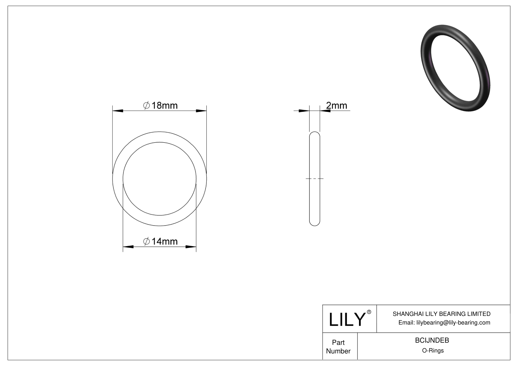 BCIJNDEB Water And Steam Resistant O-Rings cad drawing