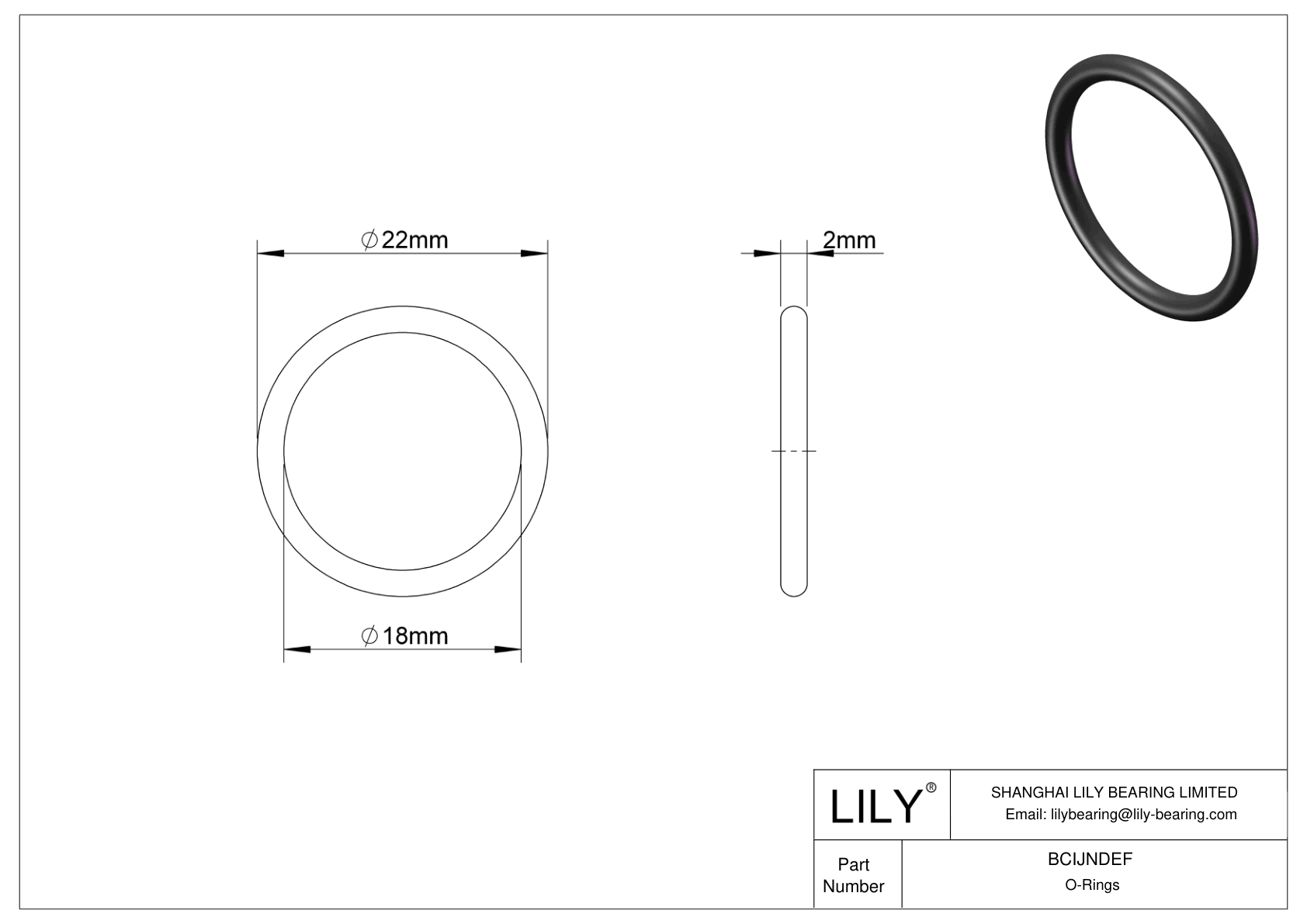 BCIJNDEF Water And Steam Resistant O-Rings cad drawing