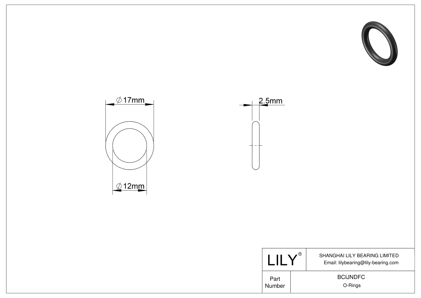 BCIJNDFC 防水防蒸汽 O 形圈 cad drawing