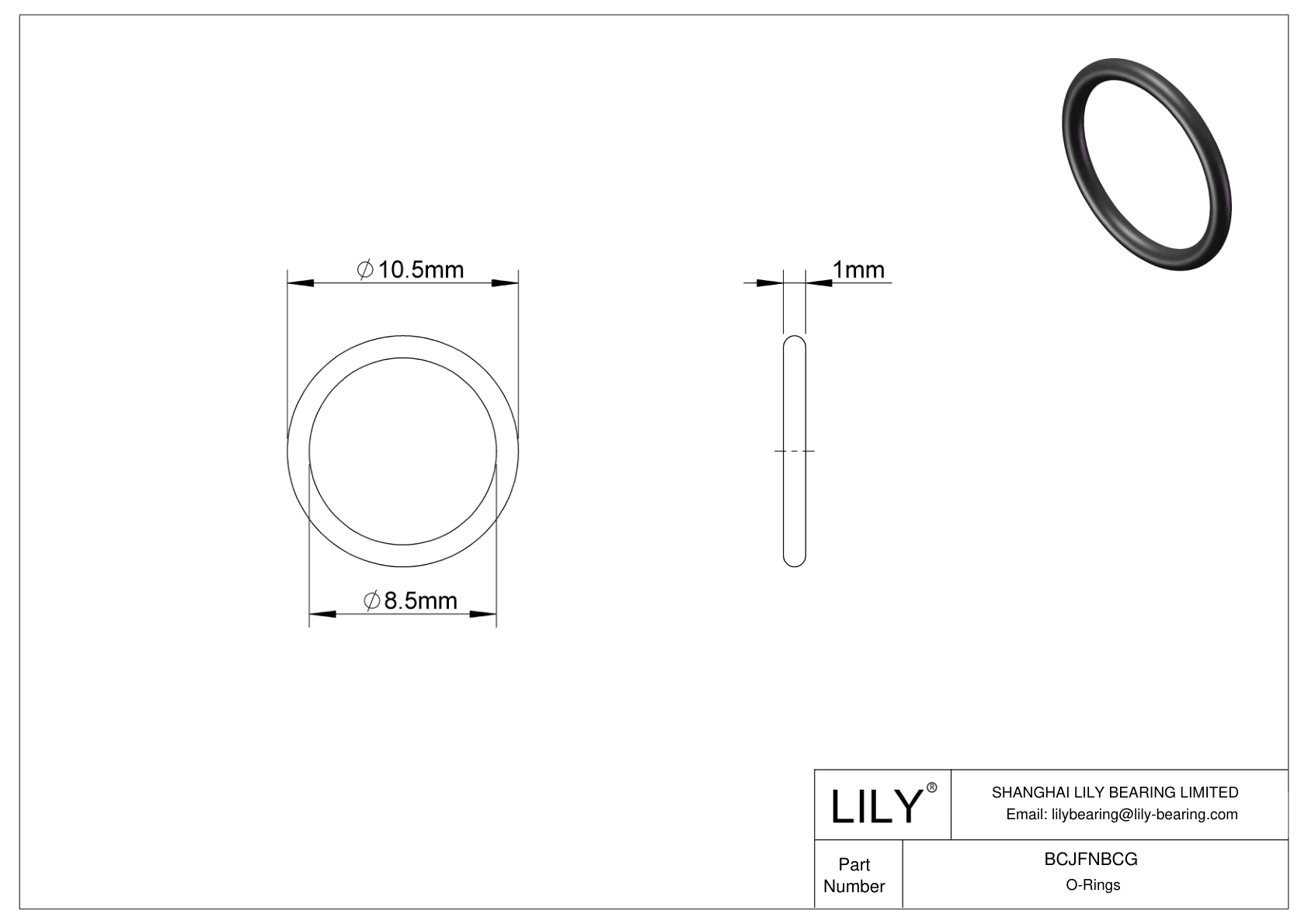 BCJFNBCG Juntas tóricas redondas resistentes a productos químicos cad drawing