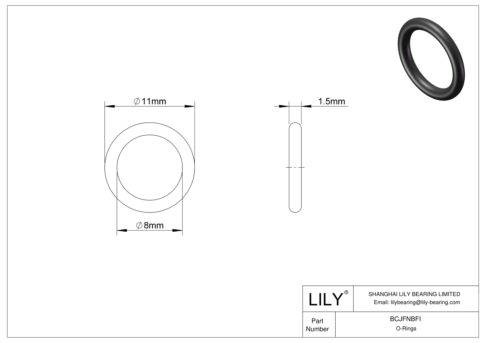 BCJFNBFI Juntas tóricas redondas resistentes a productos químicos cad drawing