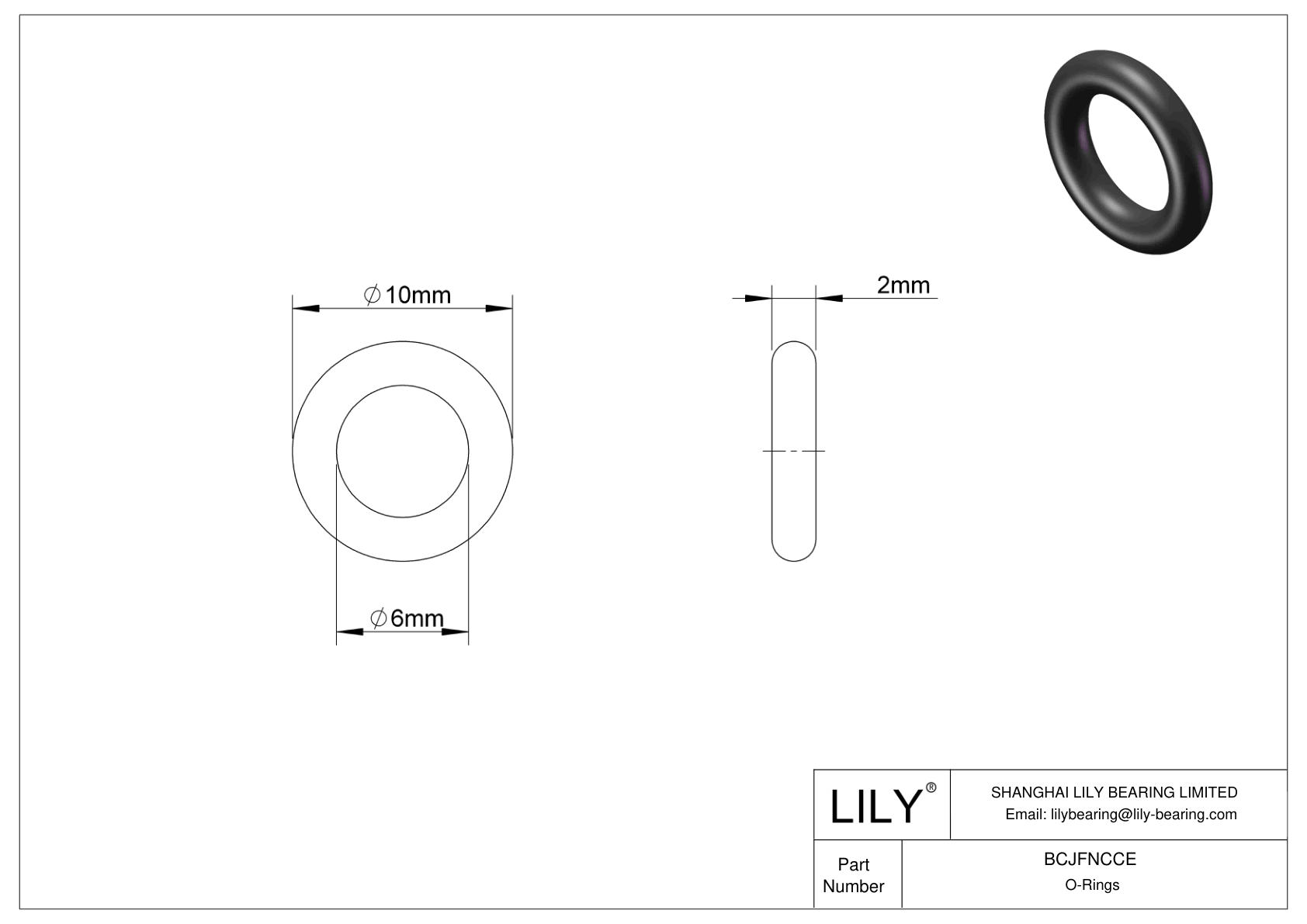 BCJFNCCE Chemical Resistant O-rings Round cad drawing