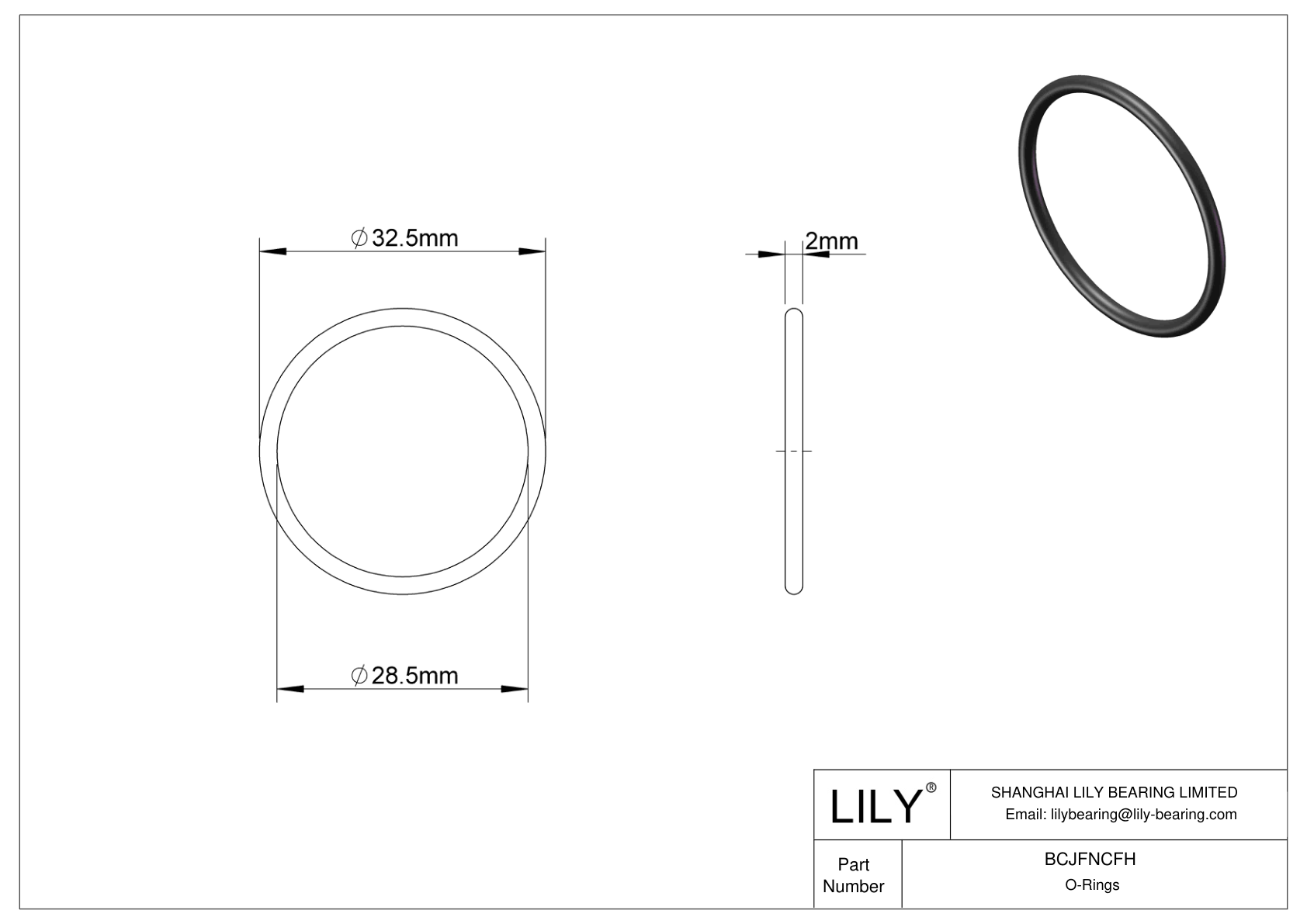 BCJFNCFH Juntas tóricas redondas resistentes a productos químicos cad drawing