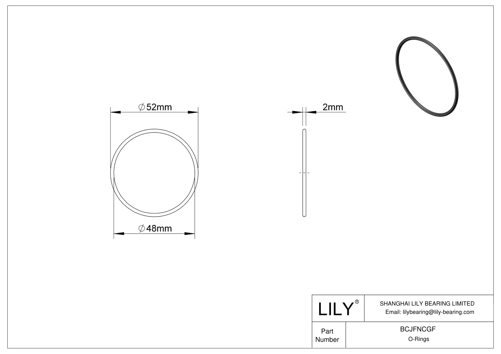 BCJFNCGF Juntas tóricas redondas resistentes a productos químicos cad drawing