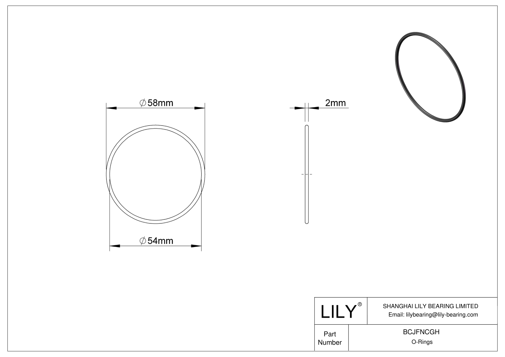 BCJFNCGH Juntas tóricas redondas resistentes a productos químicos cad drawing