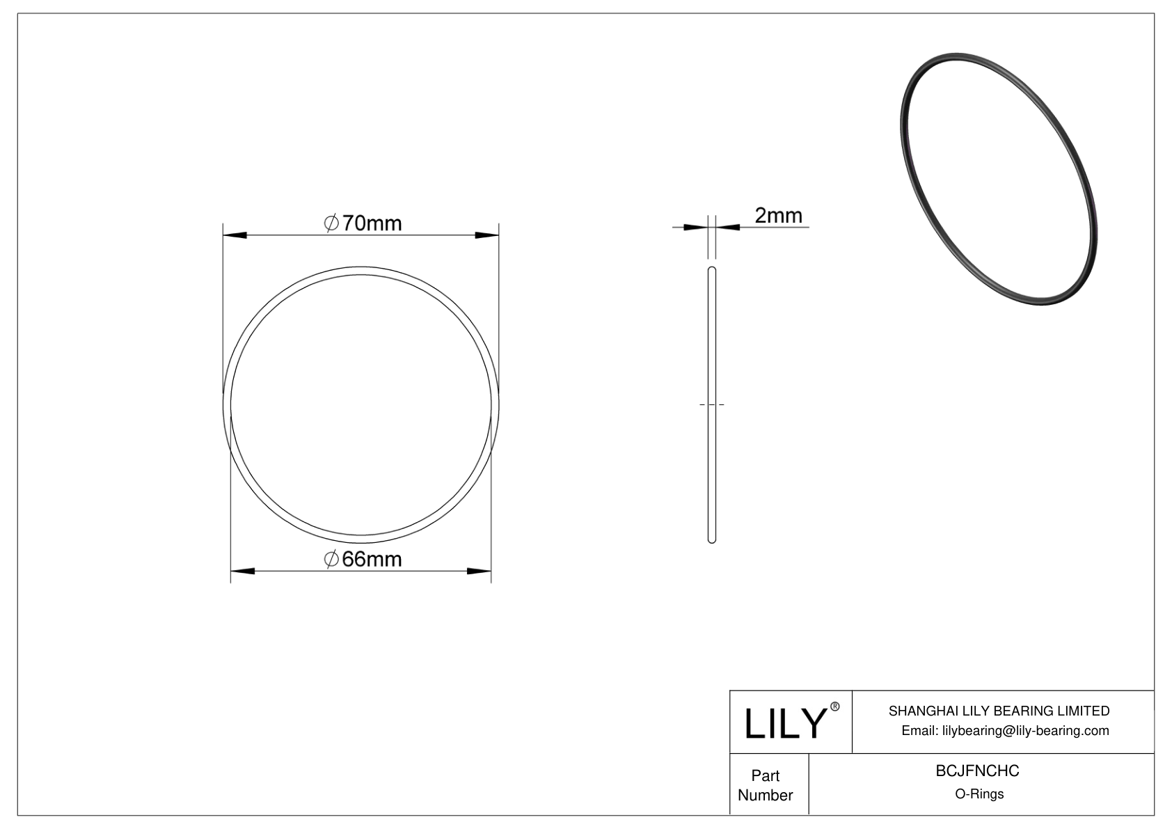 BCJFNCHC Chemical Resistant O-rings Round cad drawing