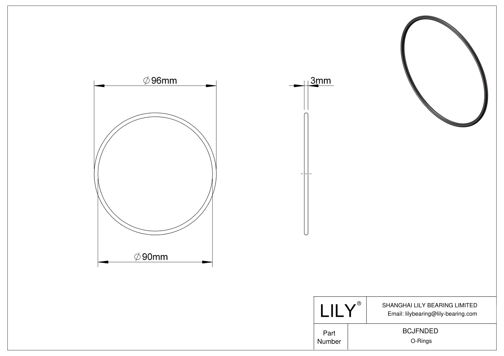 BCJFNDED Chemical Resistant O-rings Round cad drawing