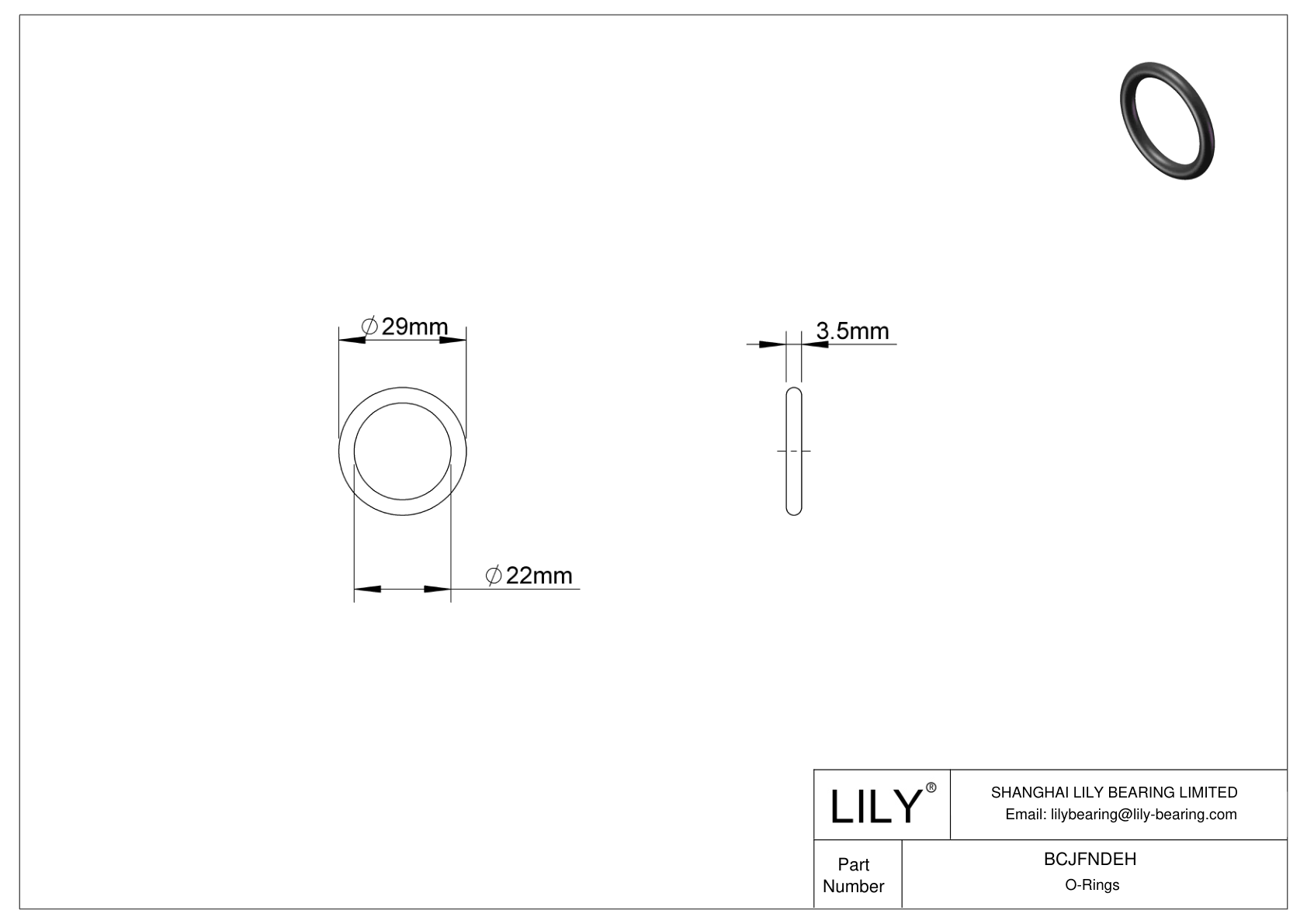 BCJFNDEH 圆形耐化学性 O 形圈 cad drawing