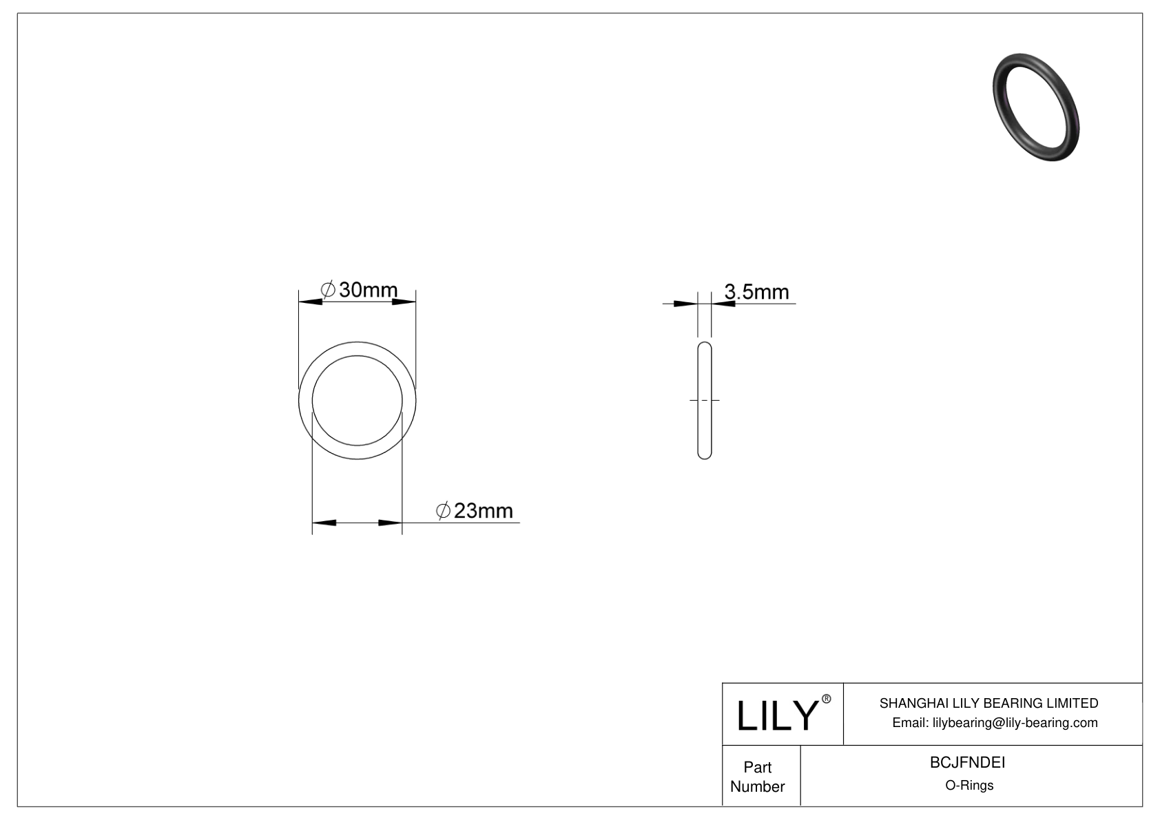 BCJFNDEI 圆形耐化学性 O 形圈 cad drawing