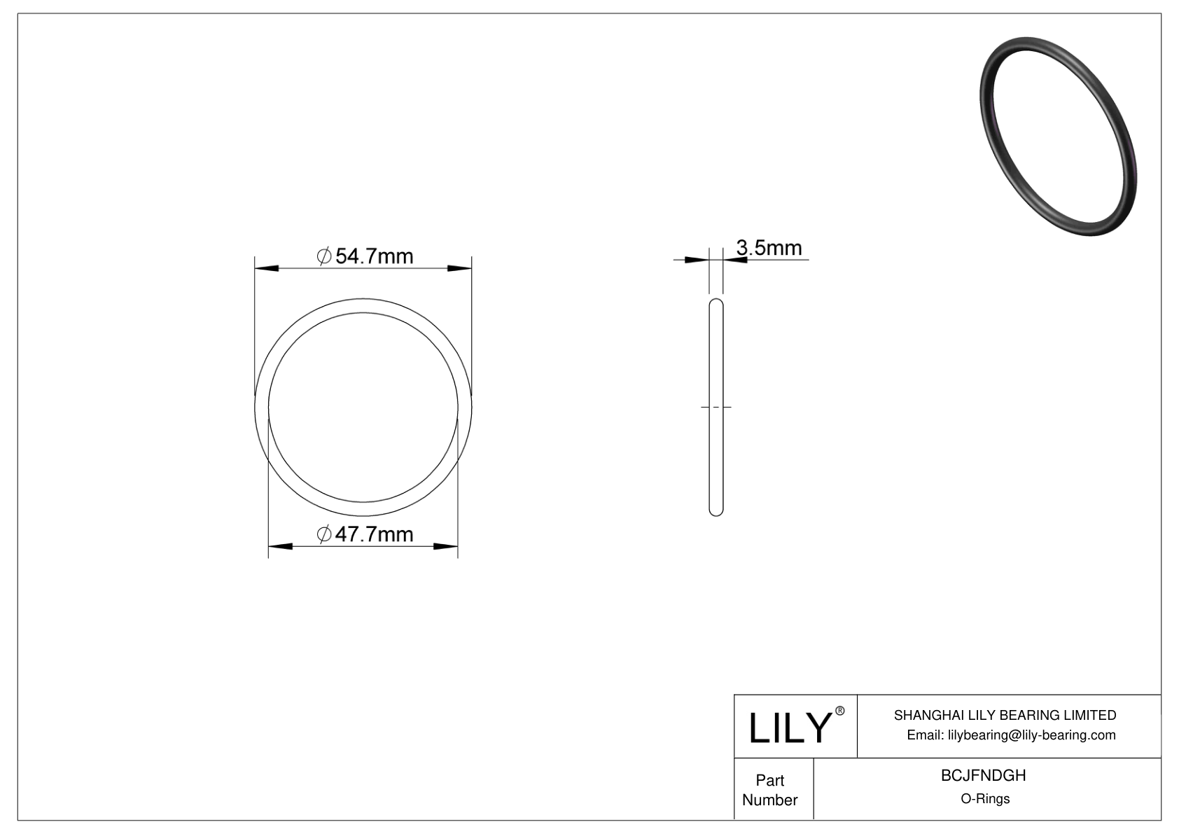 BCJFNDGH 圆形耐化学性 O 形圈 cad drawing