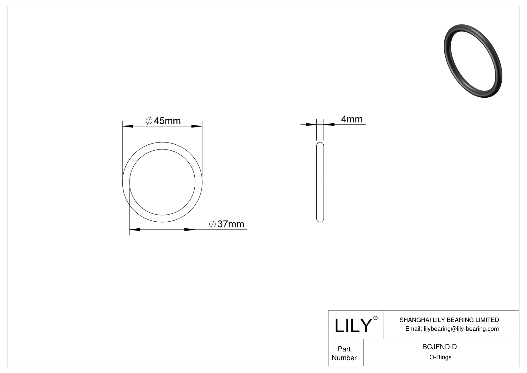 BCJFNDID Chemical Resistant O-rings Round cad drawing