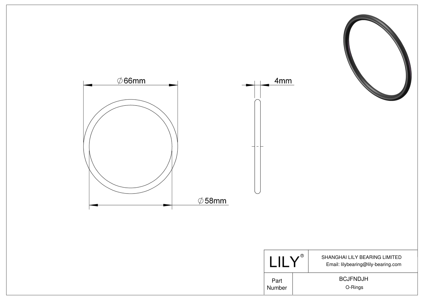 BCJFNDJH Chemical Resistant O-rings Round cad drawing