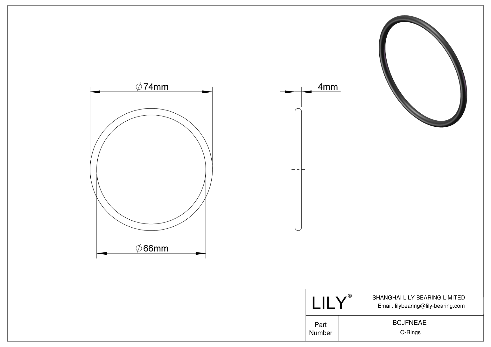 BCJFNEAE Chemical Resistant O-rings Round cad drawing