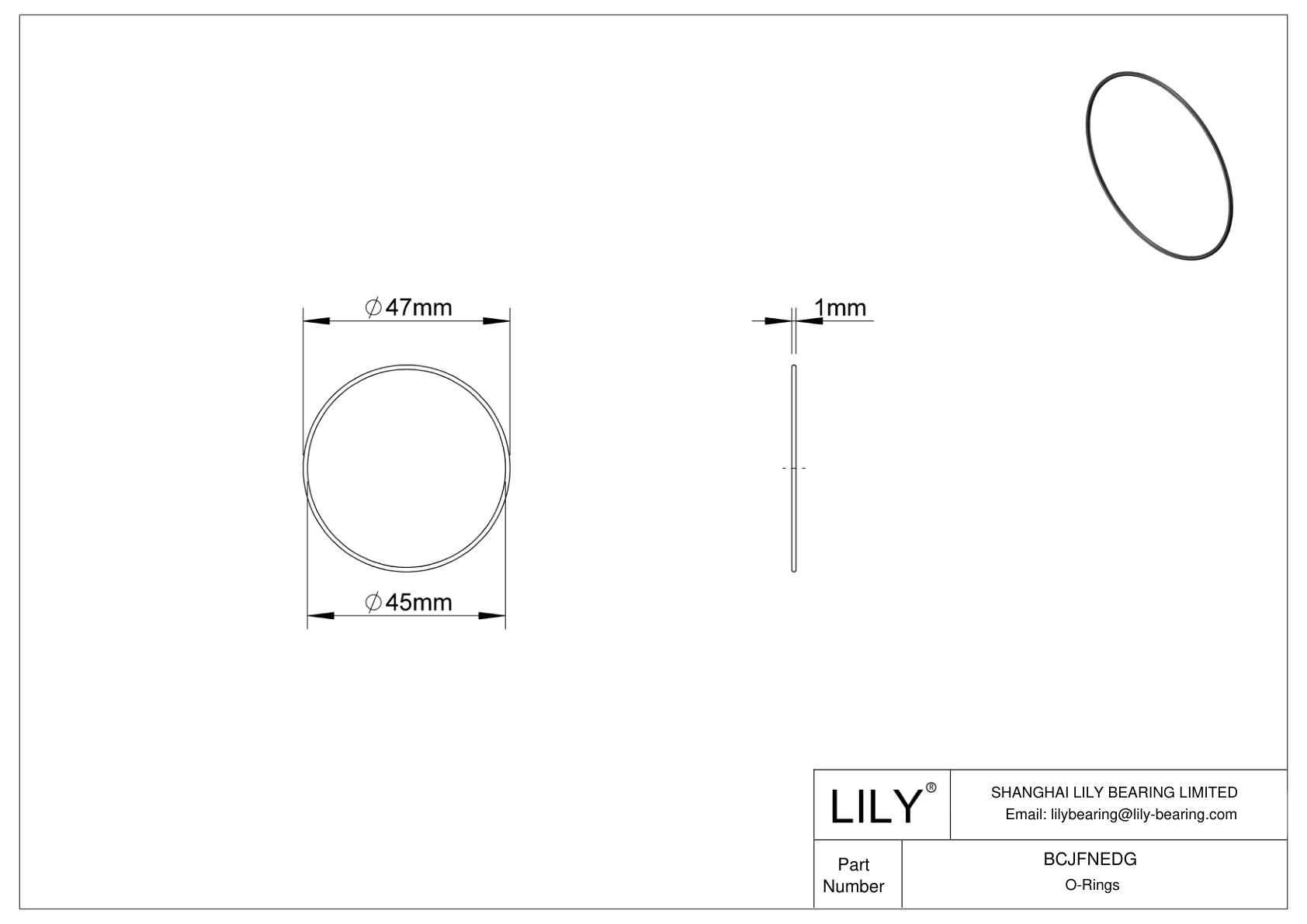 BCJFNEDG Chemical Resistant O-rings Round cad drawing