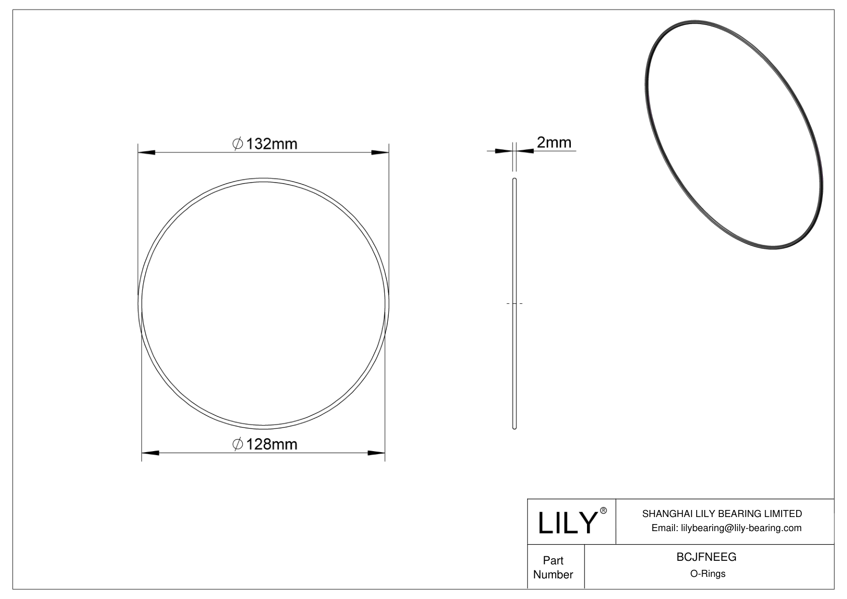 BCJFNEEG Chemical Resistant O-rings Round cad drawing