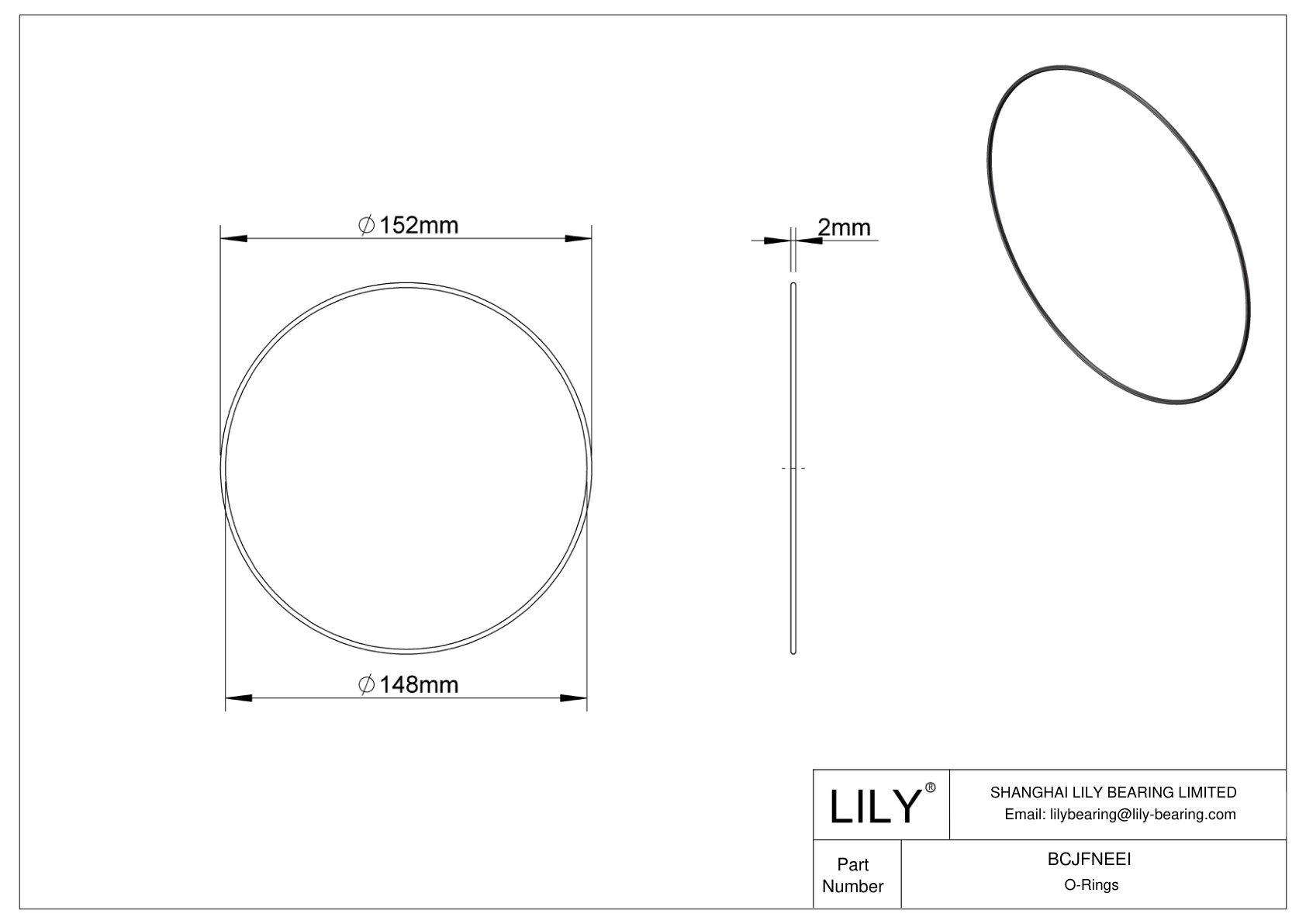 BCJFNEEI 圆形耐化学性 O 形圈 cad drawing