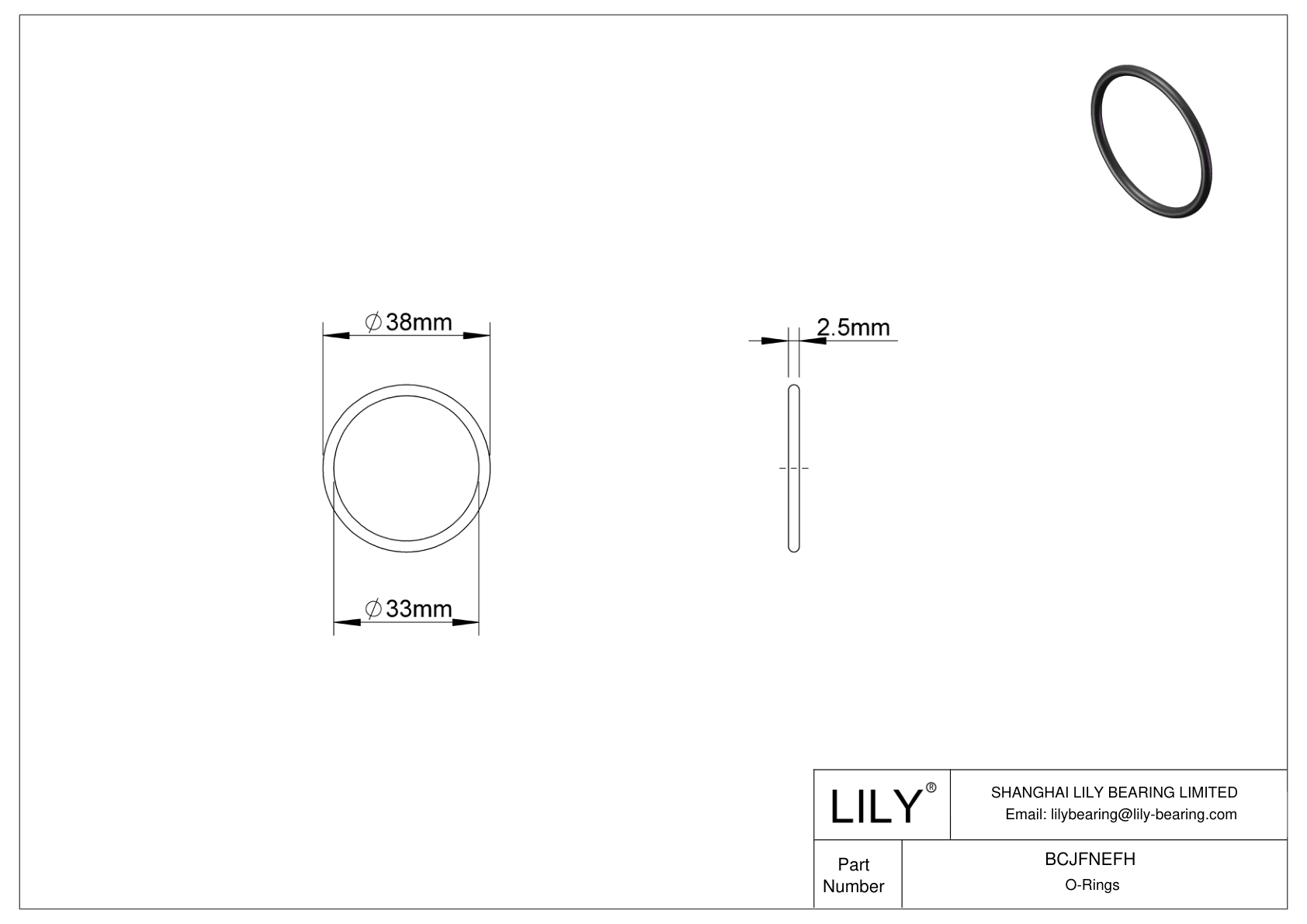 BCJFNEFH Juntas tóricas redondas resistentes a productos químicos cad drawing