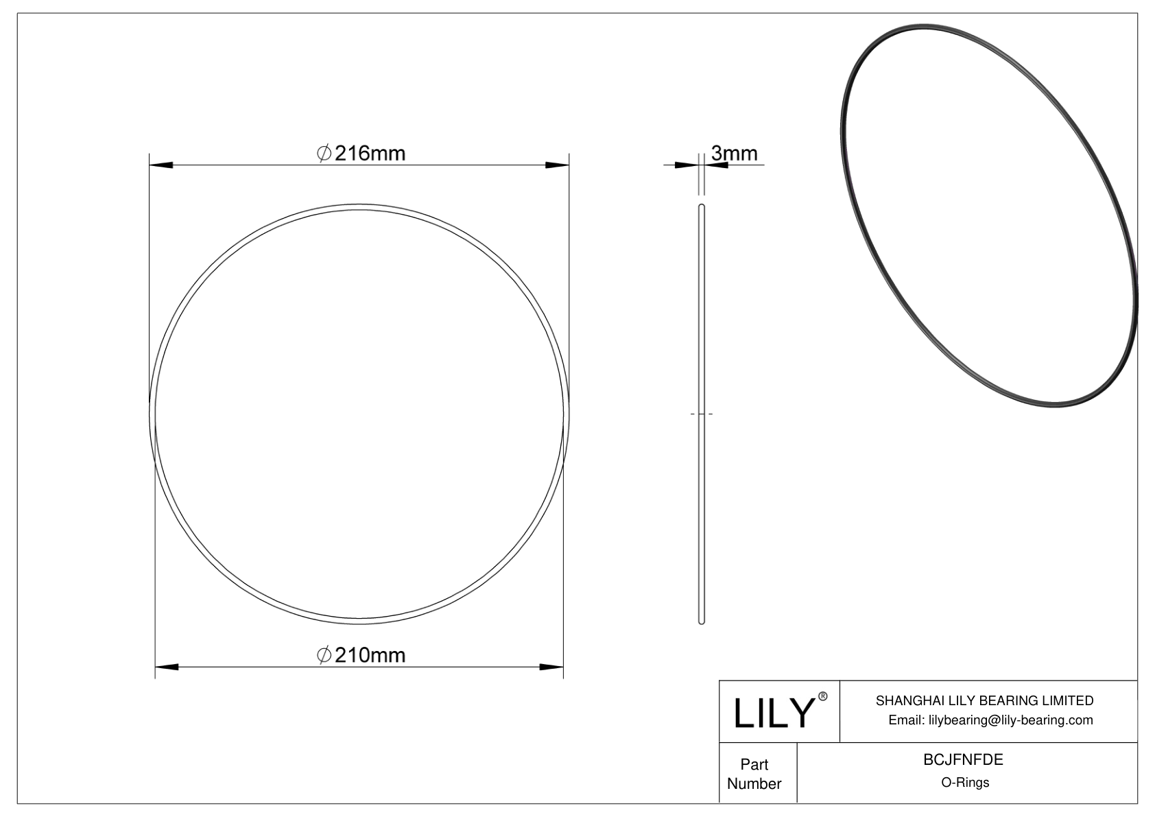 BCJFNFDE 圆形耐化学性 O 形圈 cad drawing