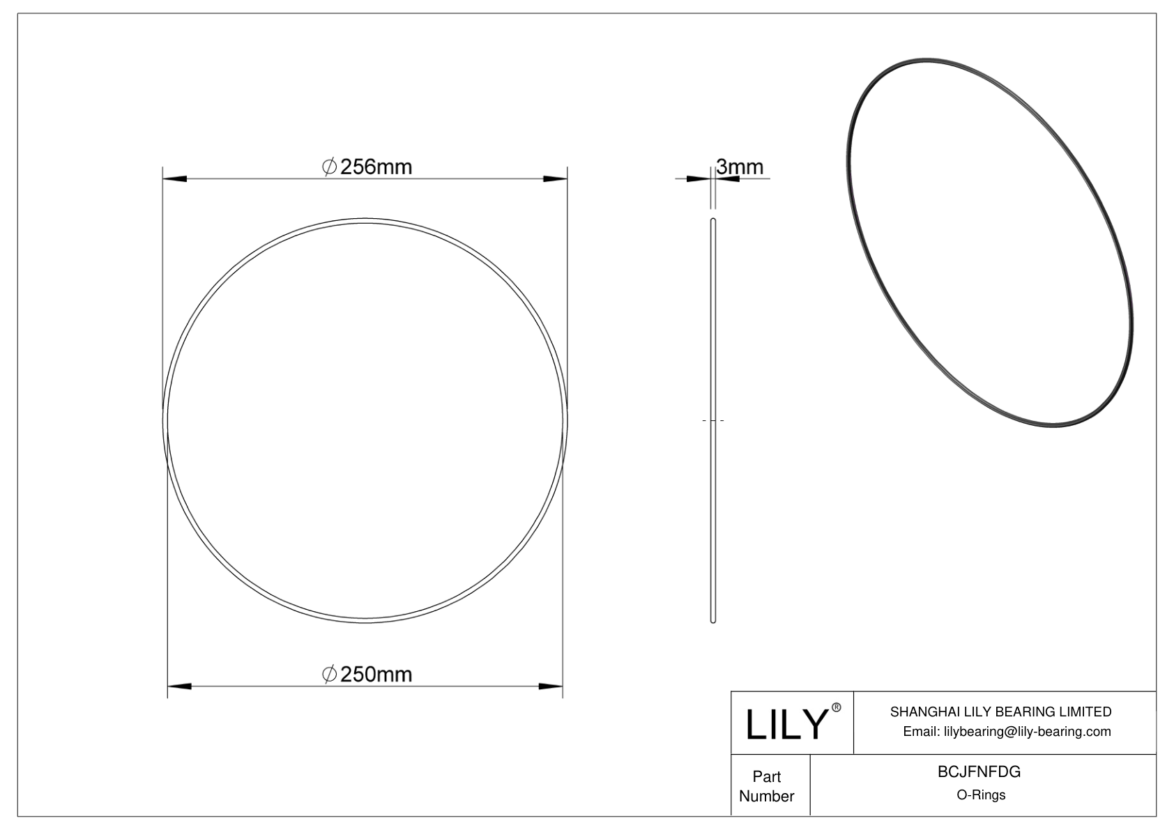 BCJFNFDG Chemical Resistant O-rings Round cad drawing