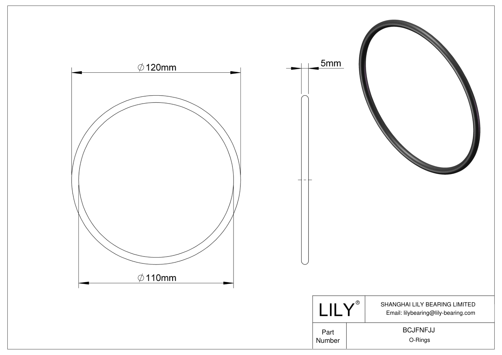 BCJFNFJJ 圆形耐化学性 O 形圈 cad drawing