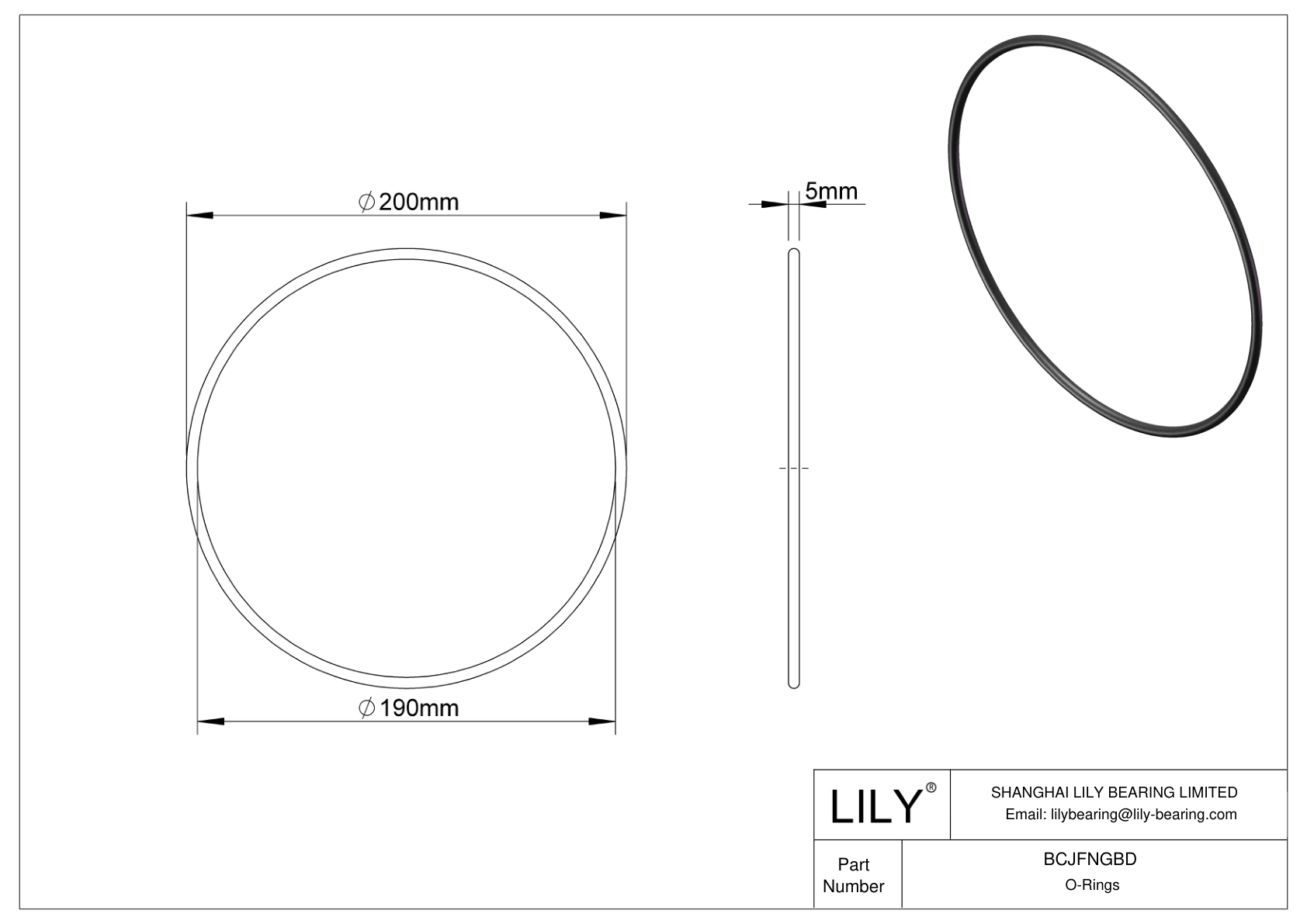 BCJFNGBD Chemical Resistant O-rings Round cad drawing