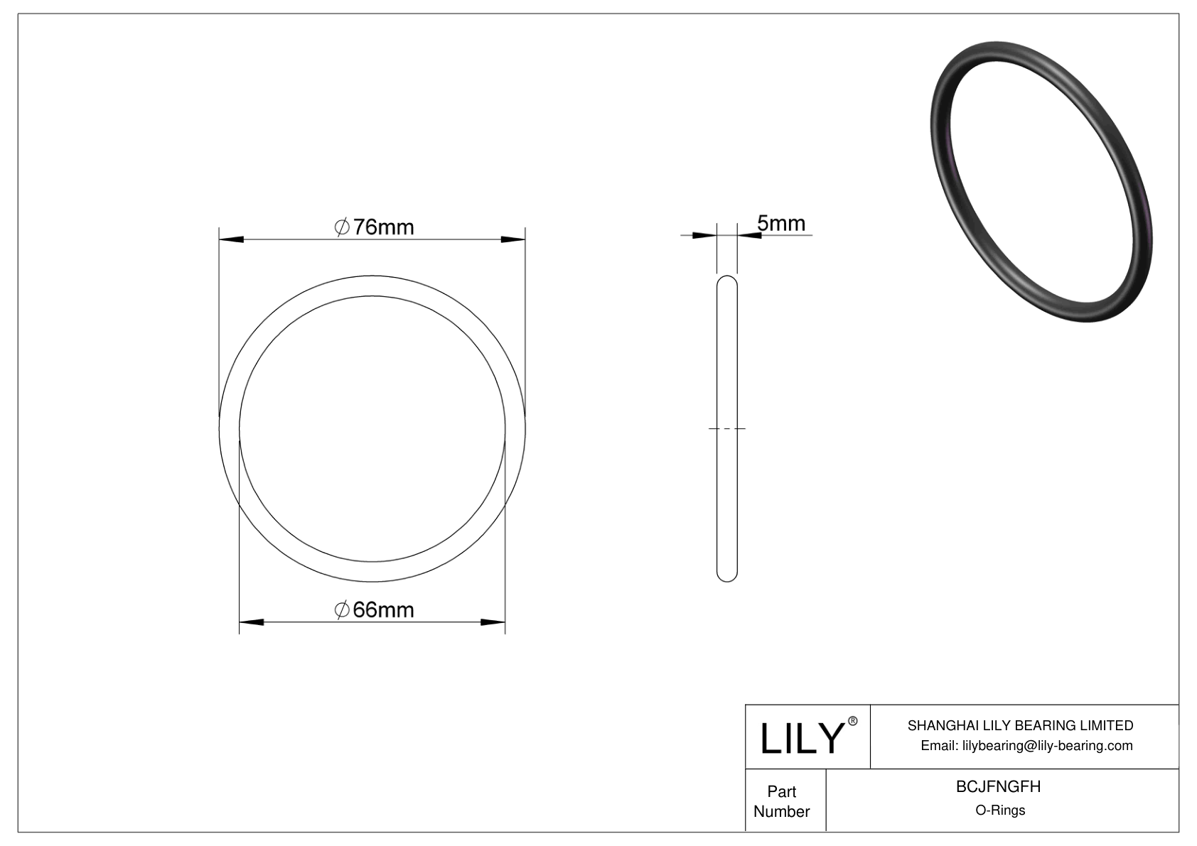 BCJFNGFH Chemical Resistant O-rings Round cad drawing