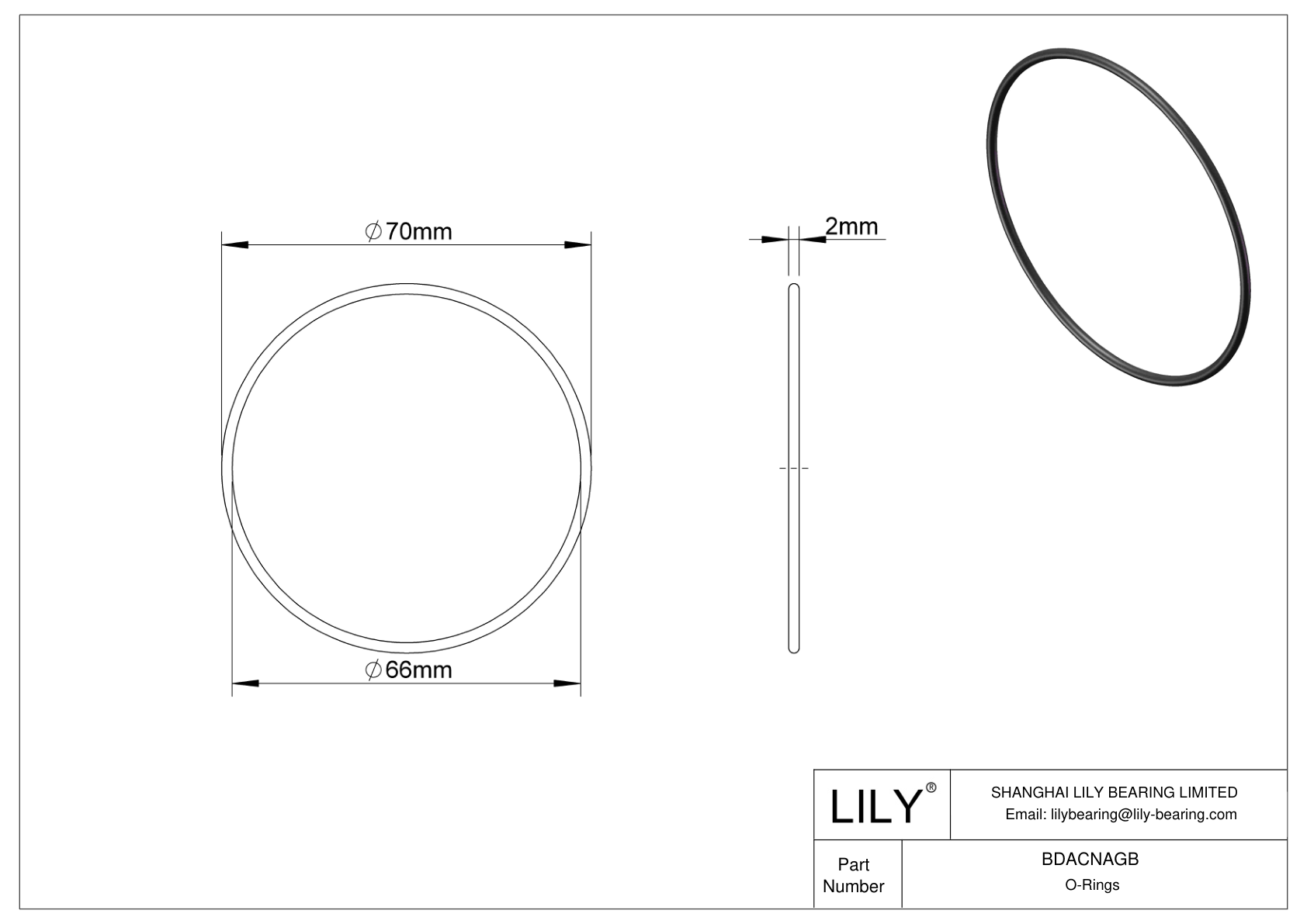 BDACNAGB Oil Resistant O-Rings Round cad drawing