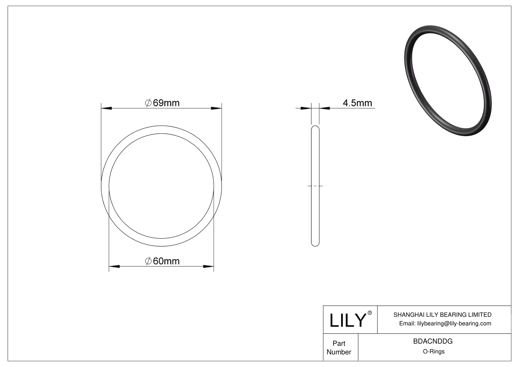 BDACNDDG Juntas tóricas redondas resistentes al aceite cad drawing