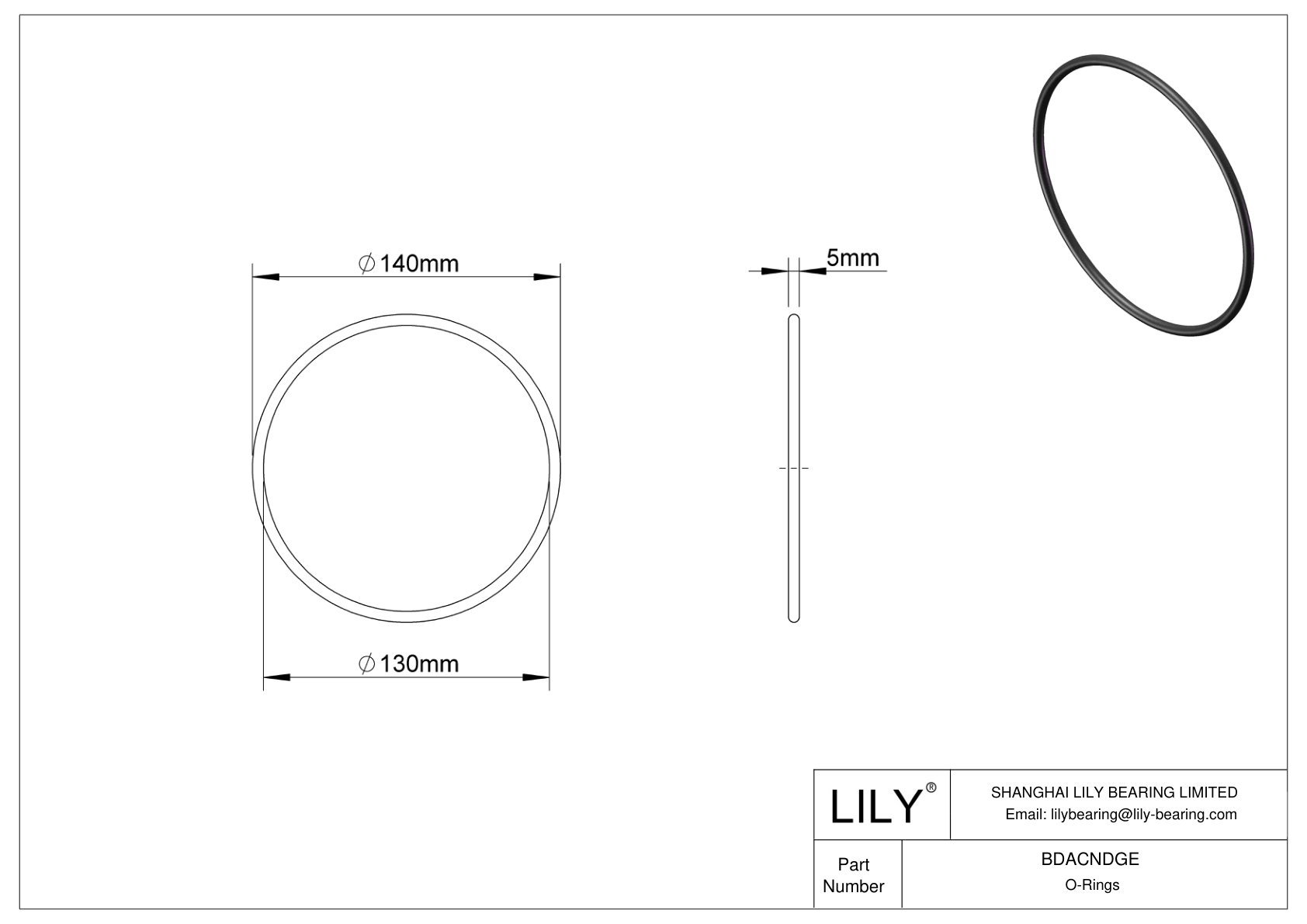 BDACNDGE Juntas tóricas redondas resistentes al aceite cad drawing