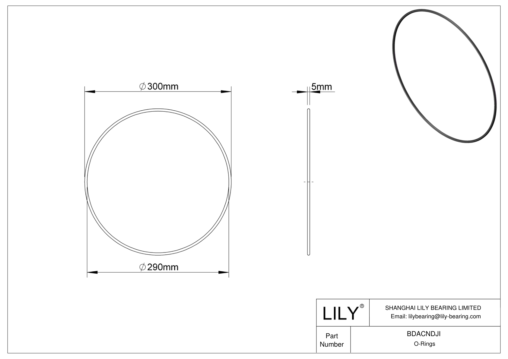 BDACNDJI Oil Resistant O-Rings Round cad drawing