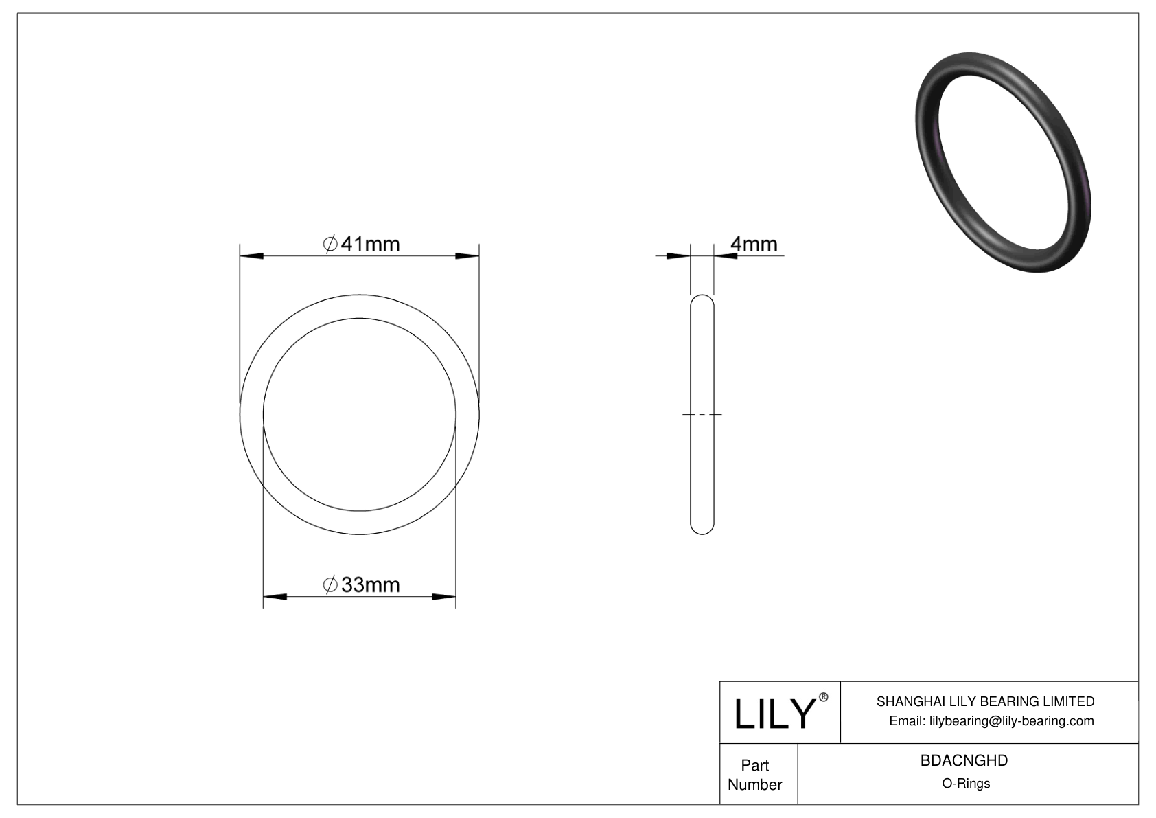 BDACNGHD Juntas tóricas redondas resistentes al aceite cad drawing