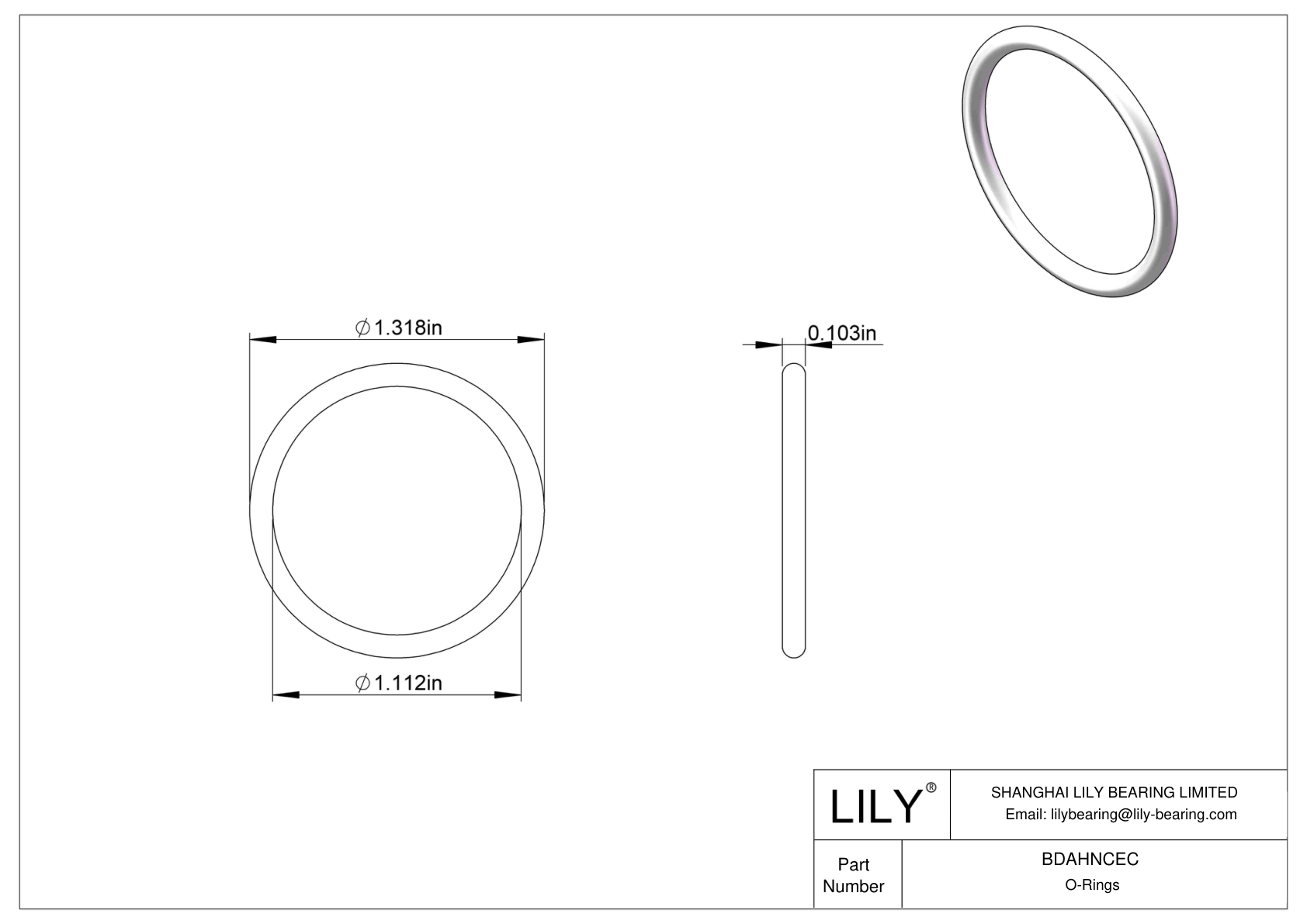 BDAHNCEC Oil Resistant O-Rings Round cad drawing